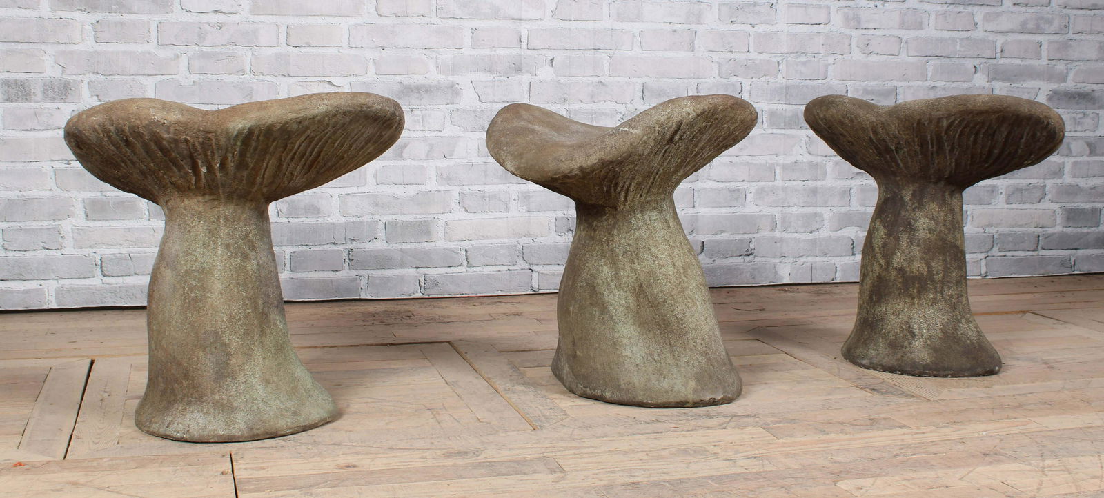 3 Mushroom Form Cast Stone Garden Stools (1 of 8)