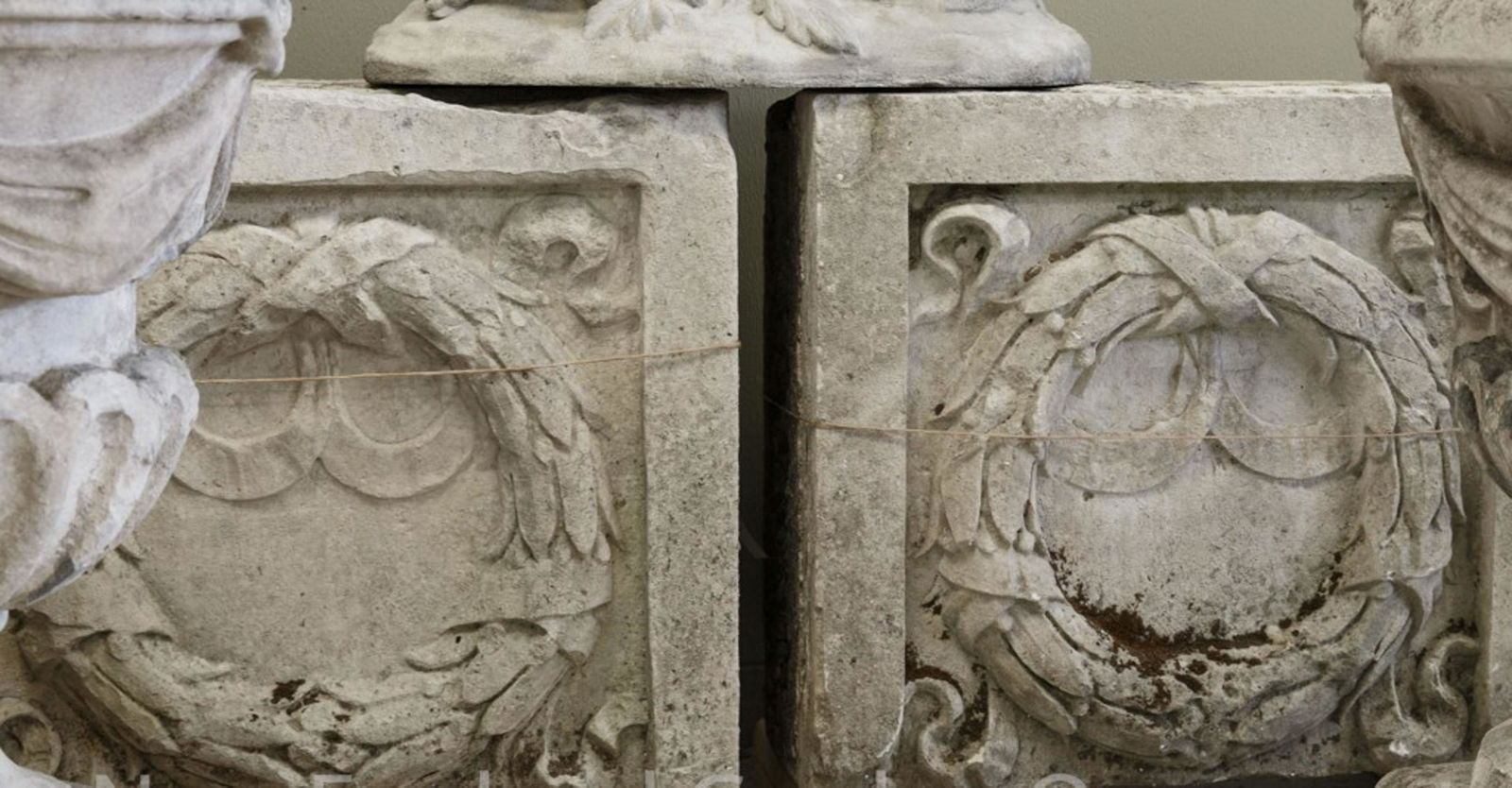 Pair Antique Architectural Carved Stone Cartouches (1 of 5)