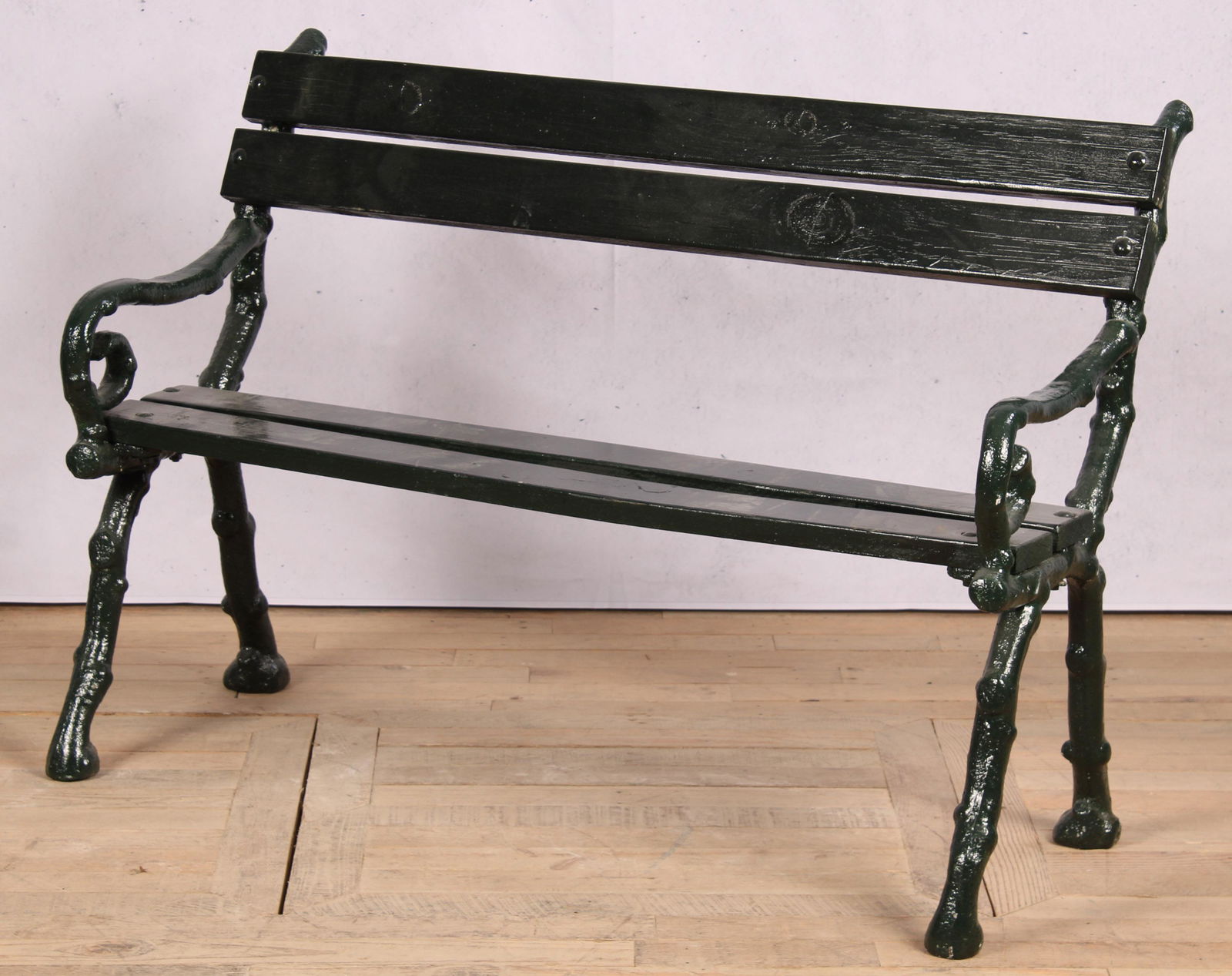 Cast Iron Faux Bois Garden Bench (1 of 6)