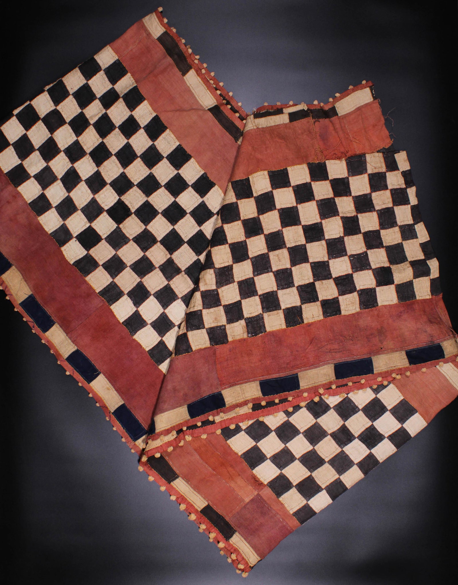 Fine Kuba People Cloth Ceremonial Skirt: Fine Kuba People Cloth Ceremonial Skirt. Size: approximately 196"L x 29"W