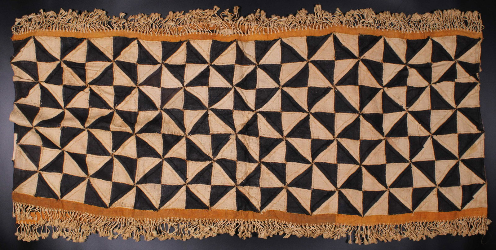 Very Fine Kuba Shoowa Raffia Cloth Skirt, Zaire (1 of 4)