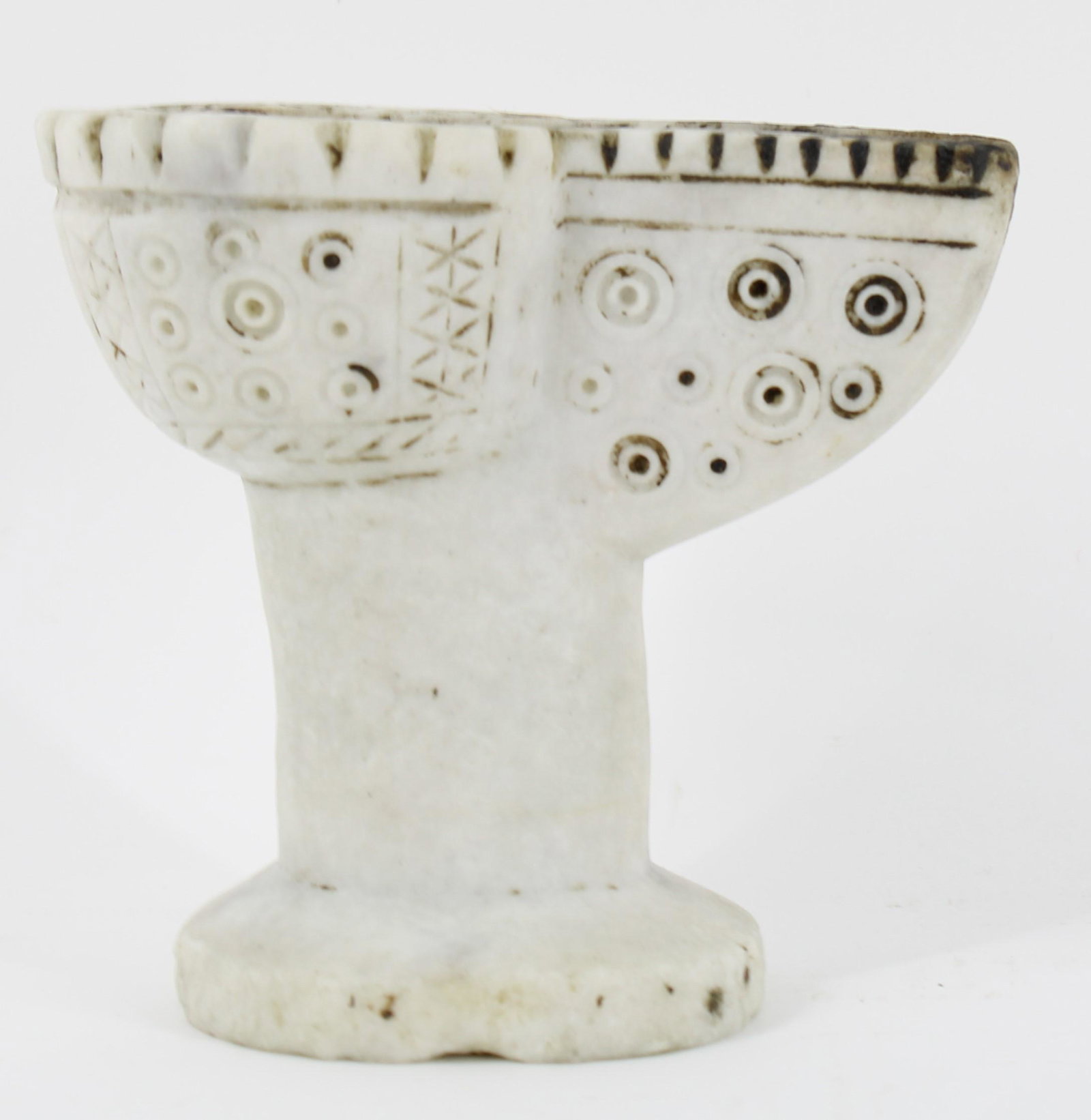Byzantine Style Carved Stone Oil Lamp: Byzantine Style Carved Stone Oil Lamp. Size: 5.25"T x 3.25"W x 6"D