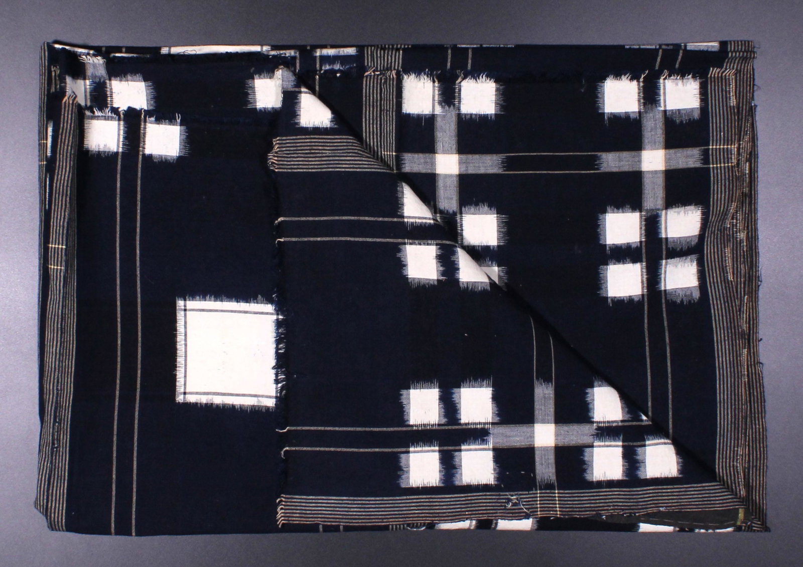 Vintage Japanese Kasuri Futon Cover: Vintage Japanese Kasuri Futon Cover. Size: approximately 67.5"T x 51.5"W