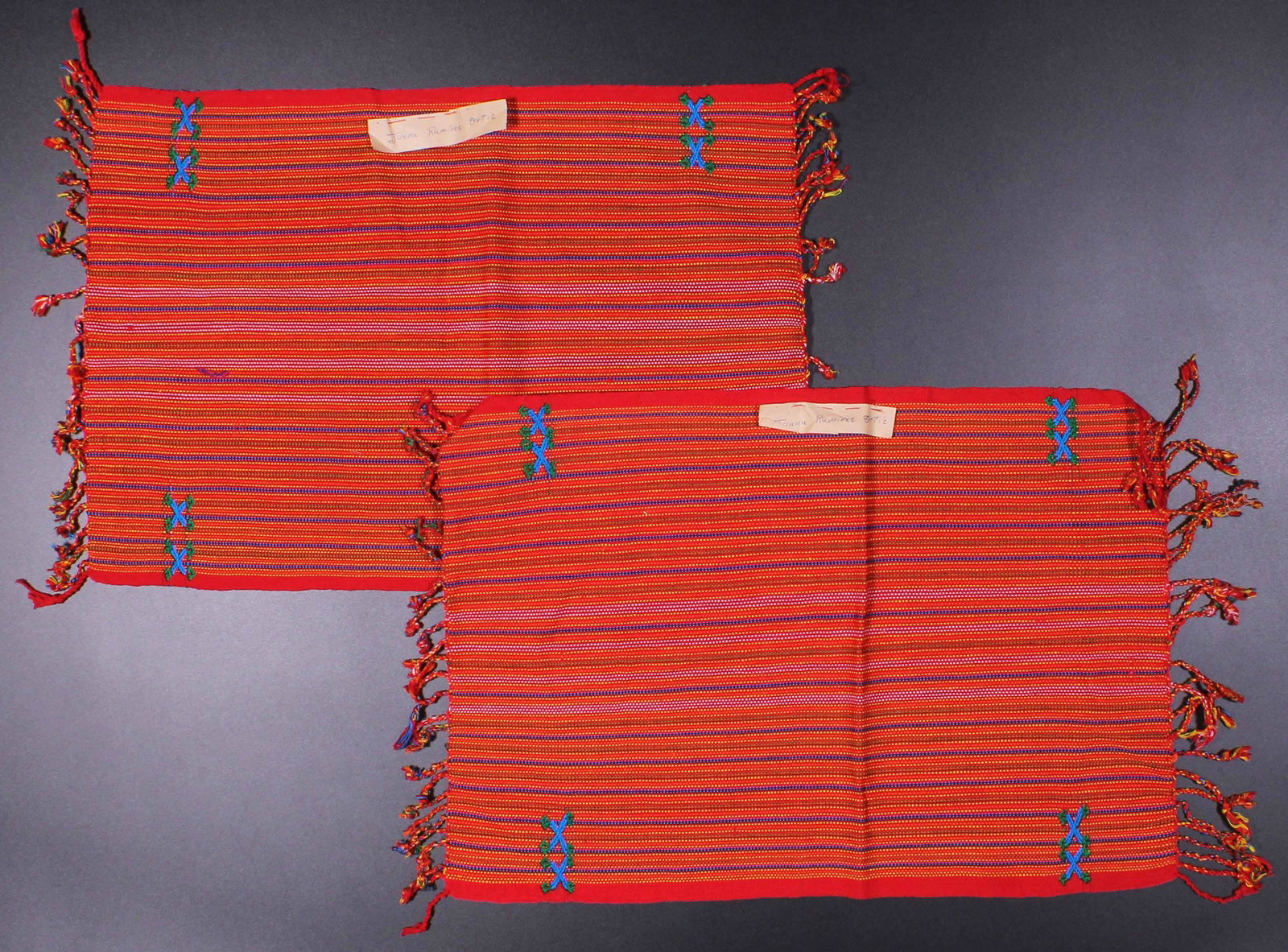 Guatemala, Juana Ramirez Ortiz Mats: Guatemala, Juana Ramirez Ortiz Mats. Size: Both approximately 19.5"L x 13.5"W