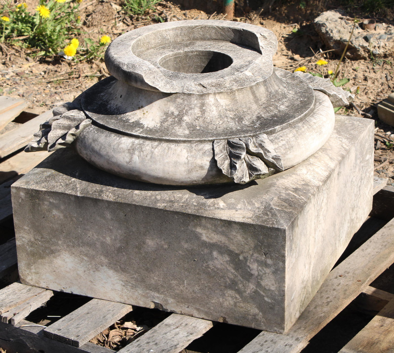 Carved Marble Capital Turned Planter (1 of 5)