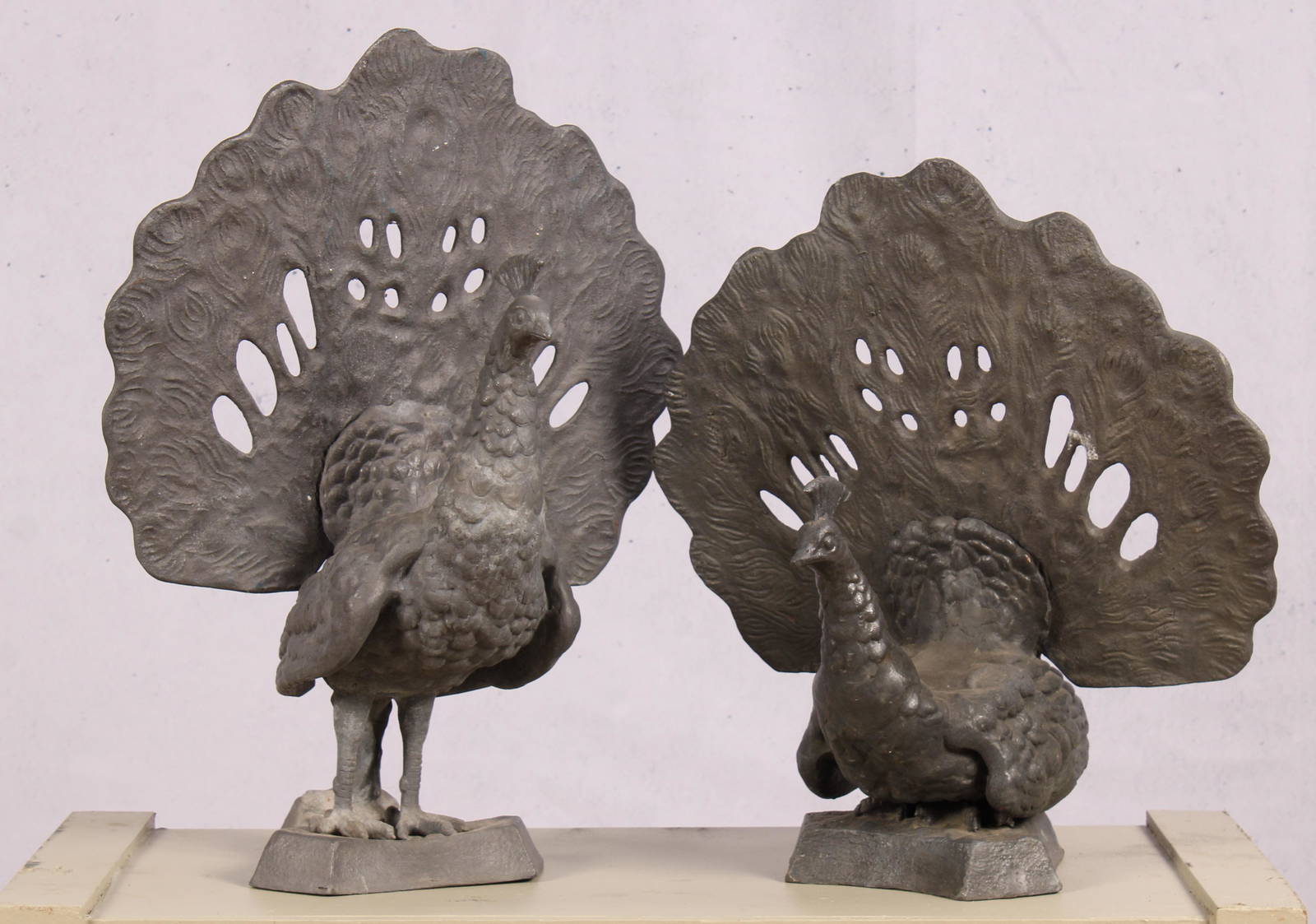 Pair Of English Lead Peacocks Auction