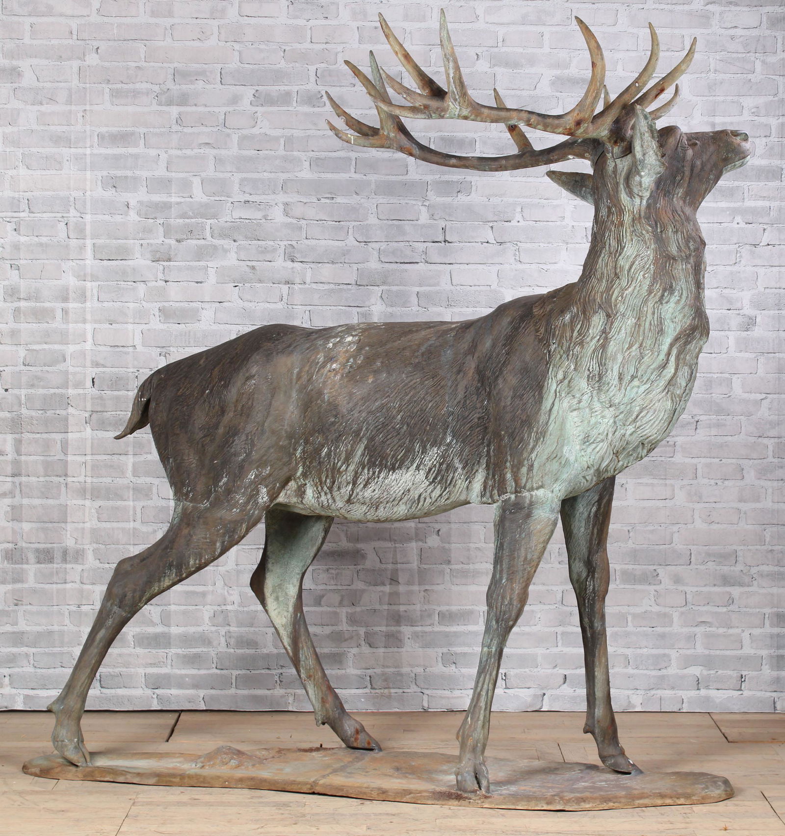 Monumental Figural Bronze Elk Garden Ornament (1 of 8)