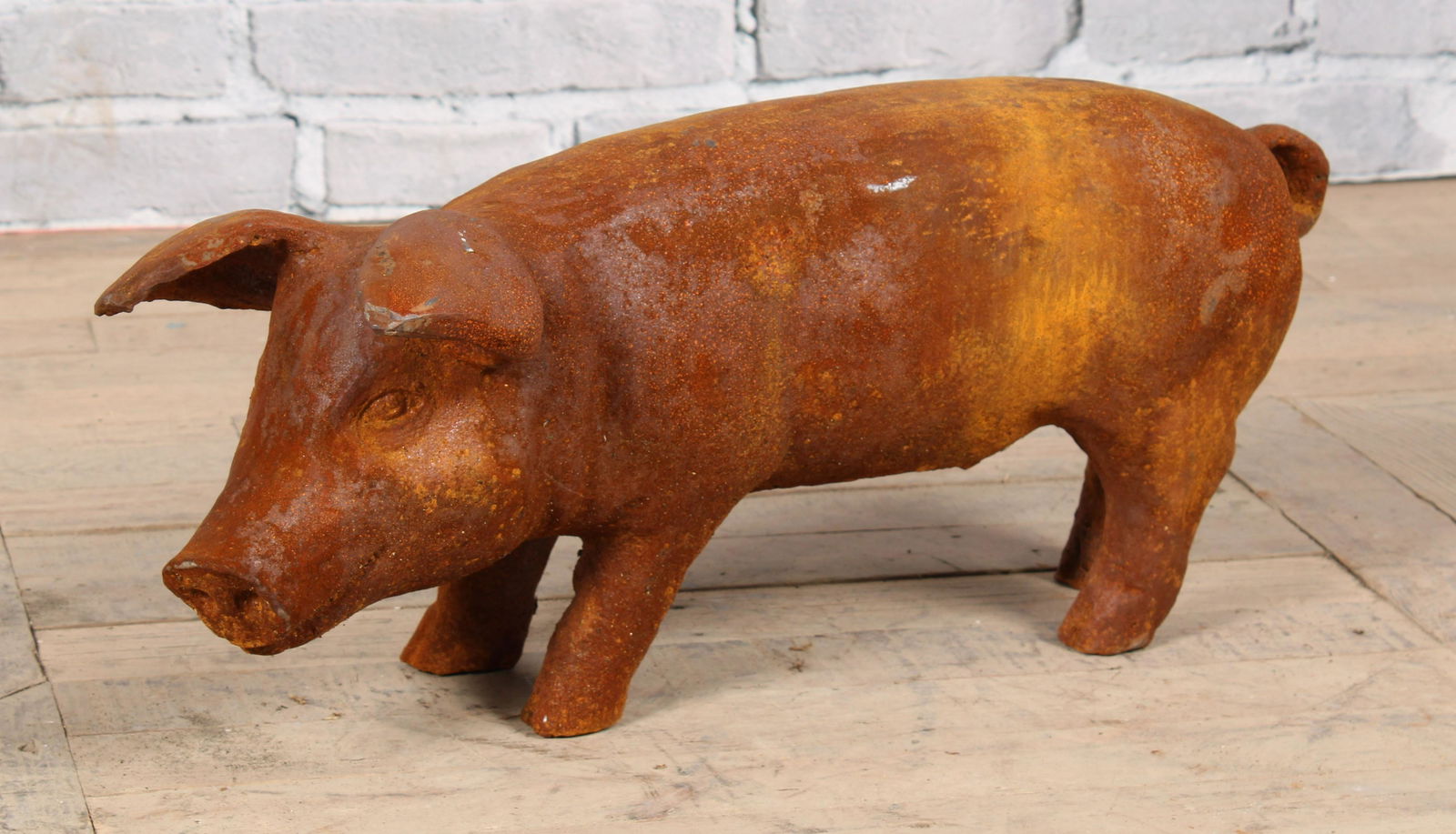 Figural Cast Iron Pig, Garden Ornament (1 of 5)