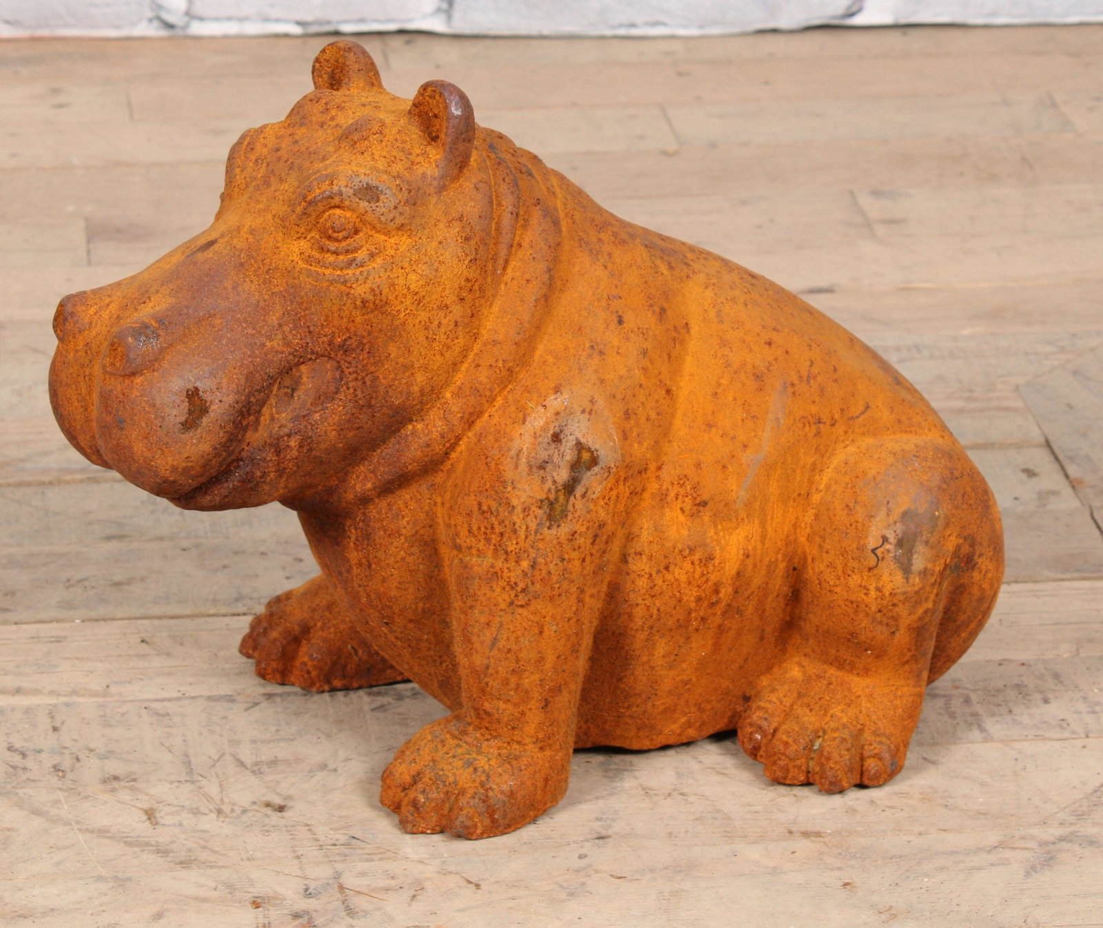 Figural Cast Iron Hippopotamus, Garden Decor (1 of 4)
