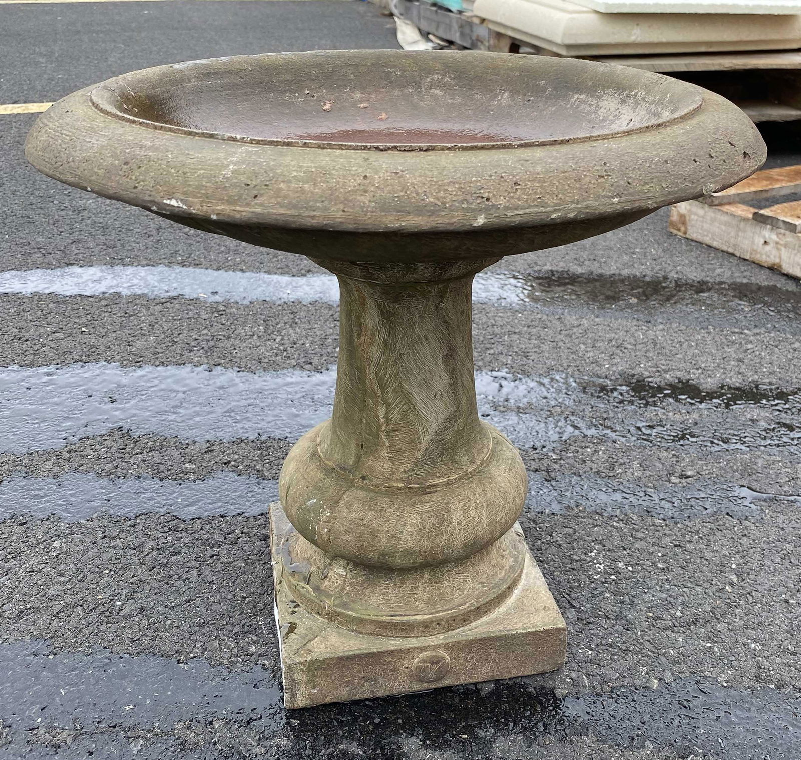 Vintage Cast Stone Birdbath (1 of 4)