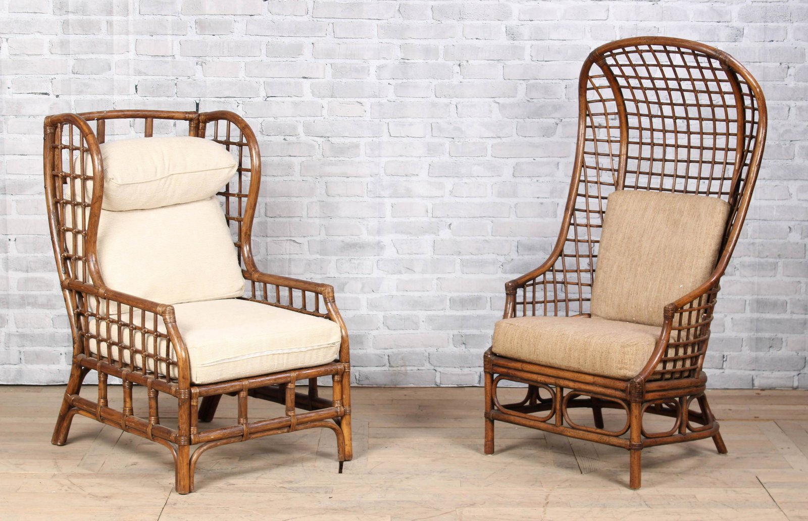 Pair Vintage Rattan Chairs (1 of 8)
