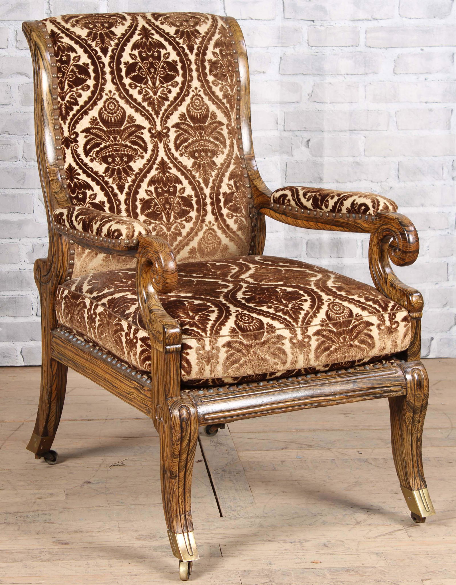 Regency Style Faux Rosewood Grain Painted Chair (1 of 8)