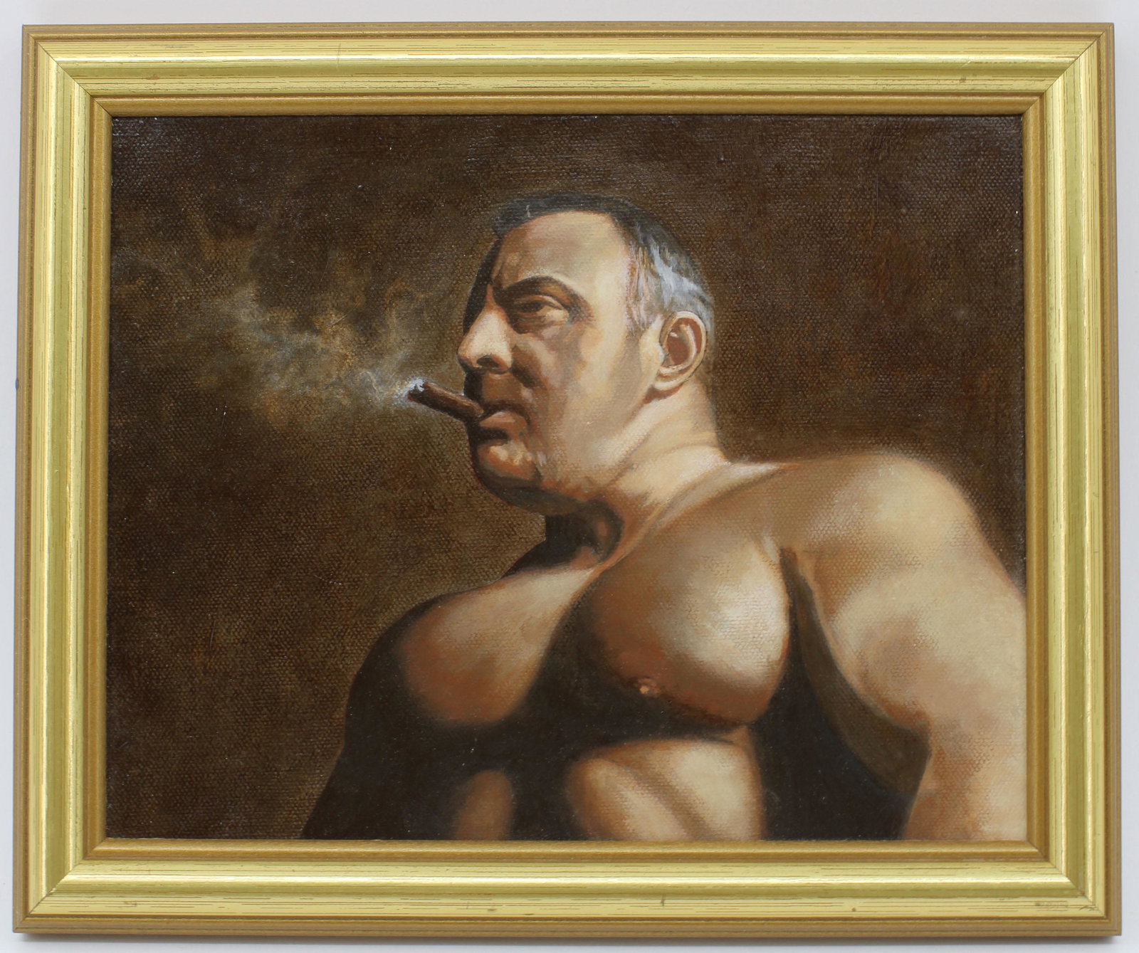 Pride Painting, Silver Fox Beefcake Portrait: Pride Painting, Silver Fox Beefcake Portrait. OOC Size: 9.5"T x 11.5"W