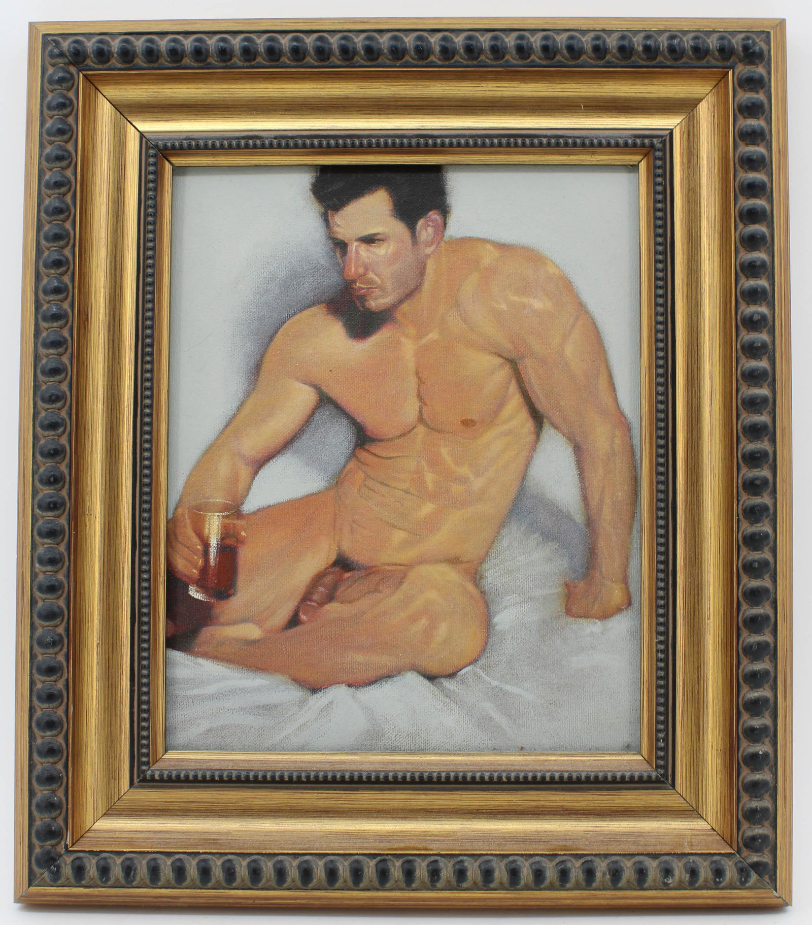 Pride Portrait Painting, Beefcake in Repose: Pride Portrait Painting, Beefcake in Repose. Size: 14.25"T x 12.25"W