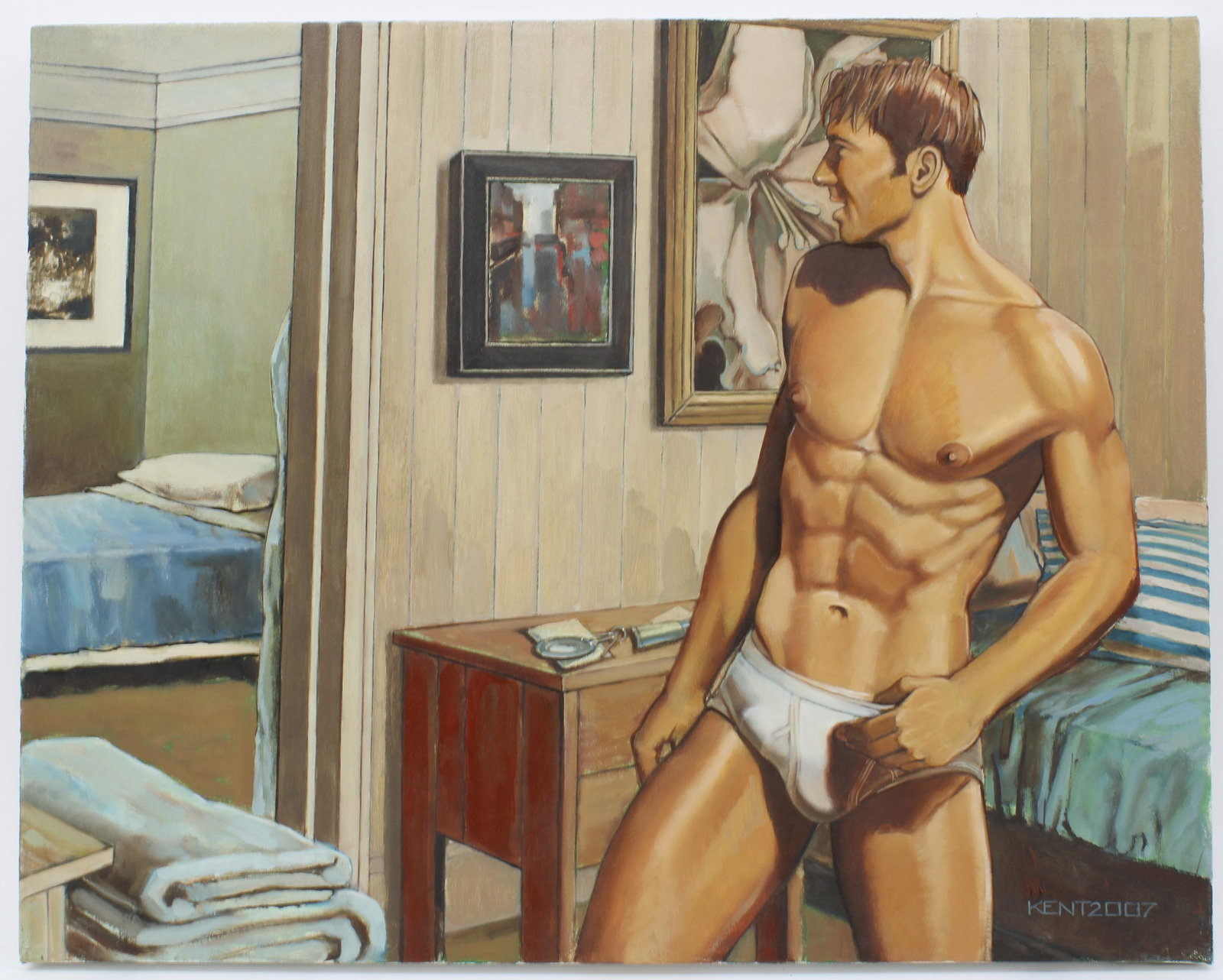 Kent, 2007. Pride Painting, Ode to Male Physique: Kent, 2007. Pride Painting, Ode to Male Physique. Size: 16"T x 20"W