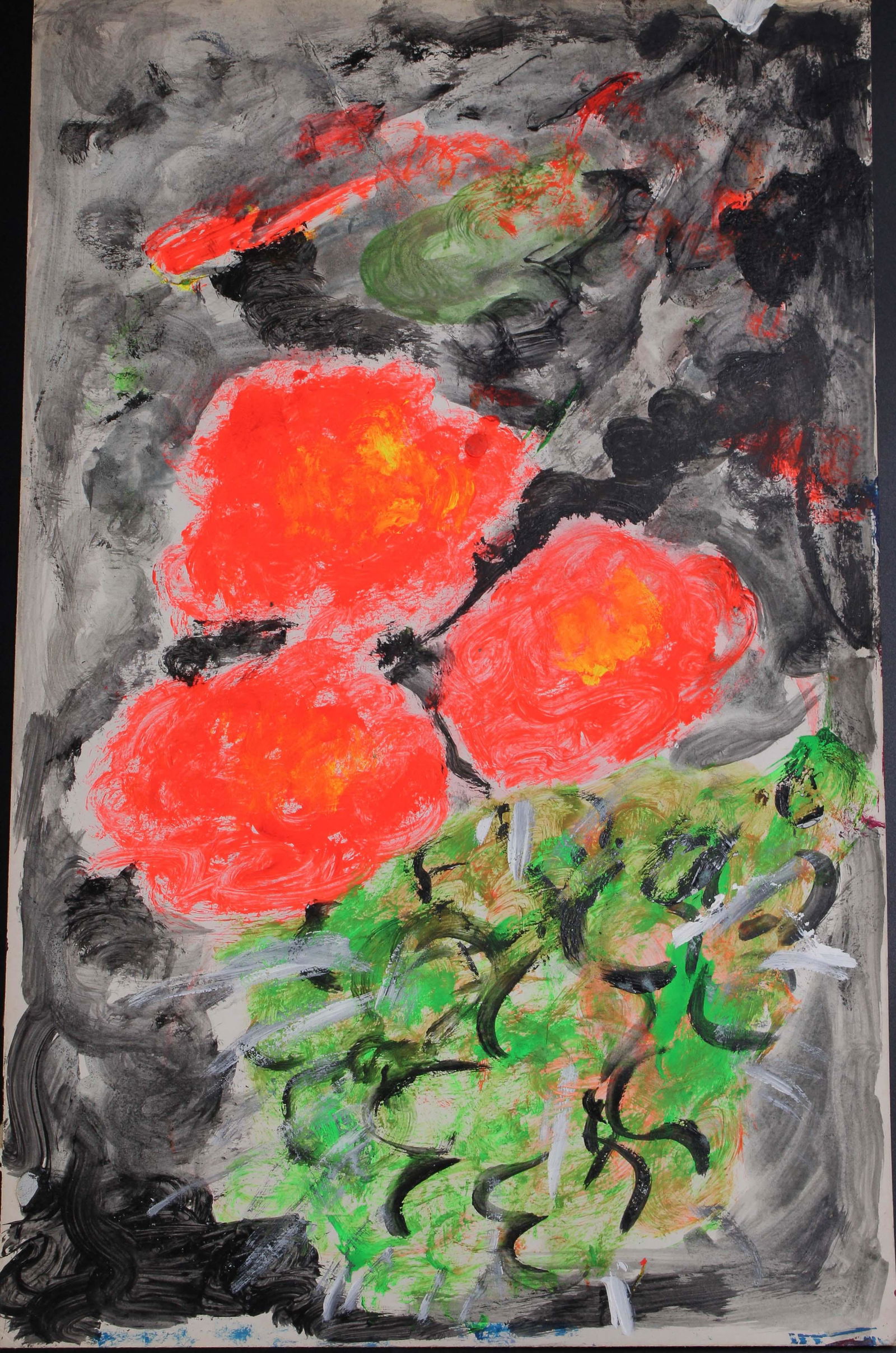 Justin McCarthy (20th C, Pennsylvania) Composition: Justin McCarthy (20th C, Pennsylvania) Composition. Nocturne bouquet. Recognized as a prolific Outsider Artist, Justin McCarthy's work is widely recognized andappreciated by collectors of Naive, Art B