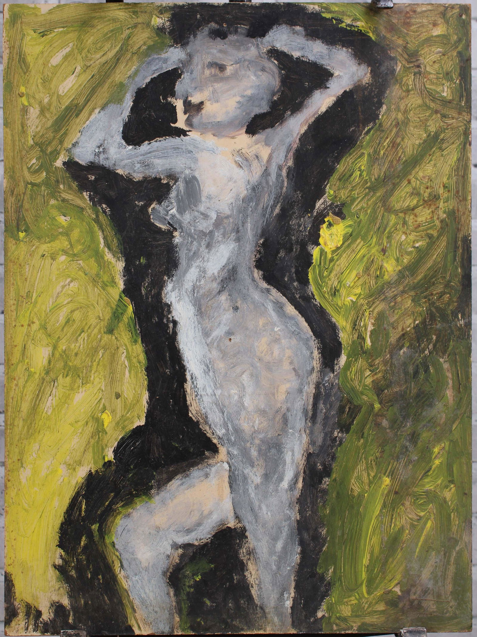 Justin McCarthy (20th C, Pennsylvania) Composition: Justin McCarthy (20th C, Pennsylvania) Composition. Figural Nude. Recognized as a prolific Outsider Artist, Justin McCarthy's work is widely recognized andappreciated by collectors of Naive, Art Brut