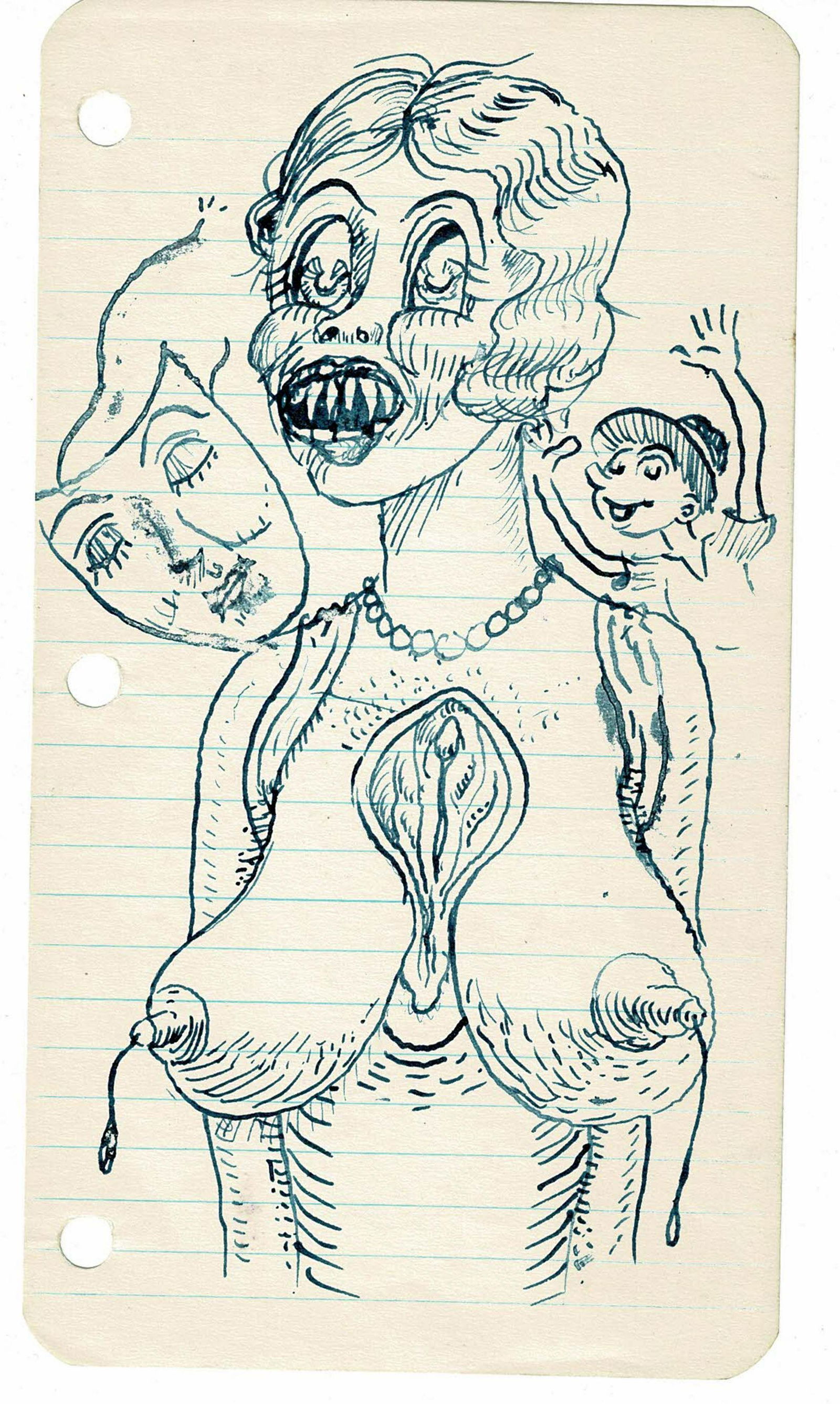 Art Brut Social Commentary Drawing (1 of 1)
