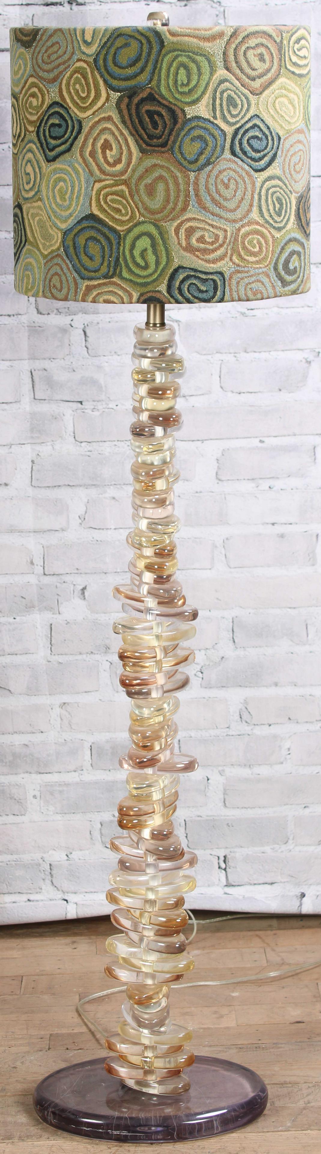 Stylish Stacked Lucite Floor Lamp (1 of 5)