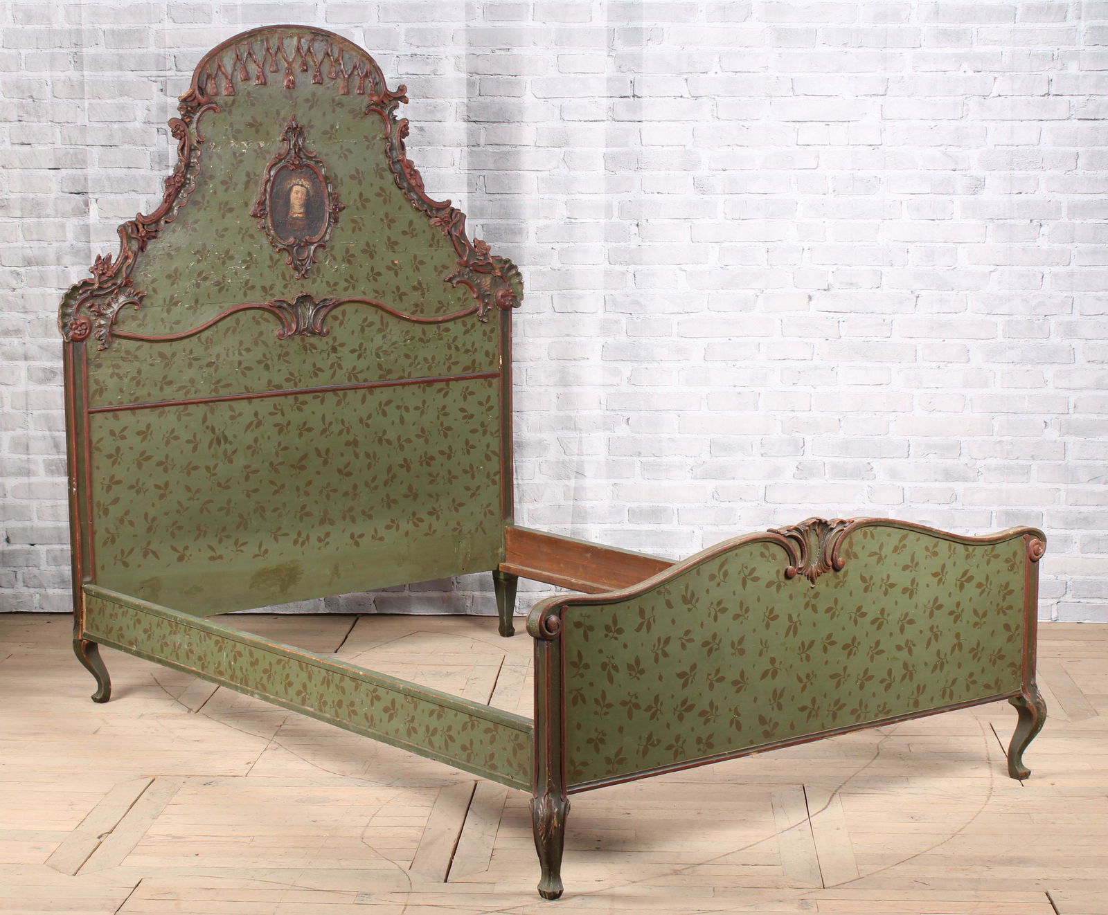 Venetian Carved and Painted Bed Frame (1 of 11)