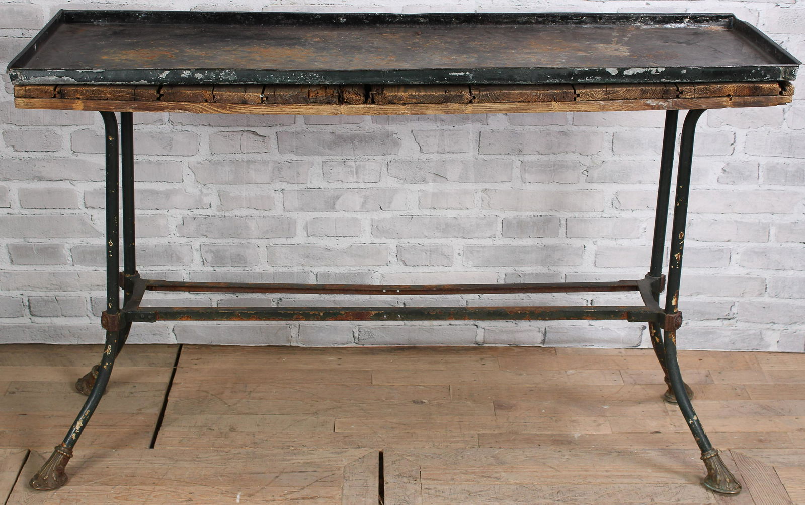 Neoclassical Iron and Bronze Garden Console (1 of 7)