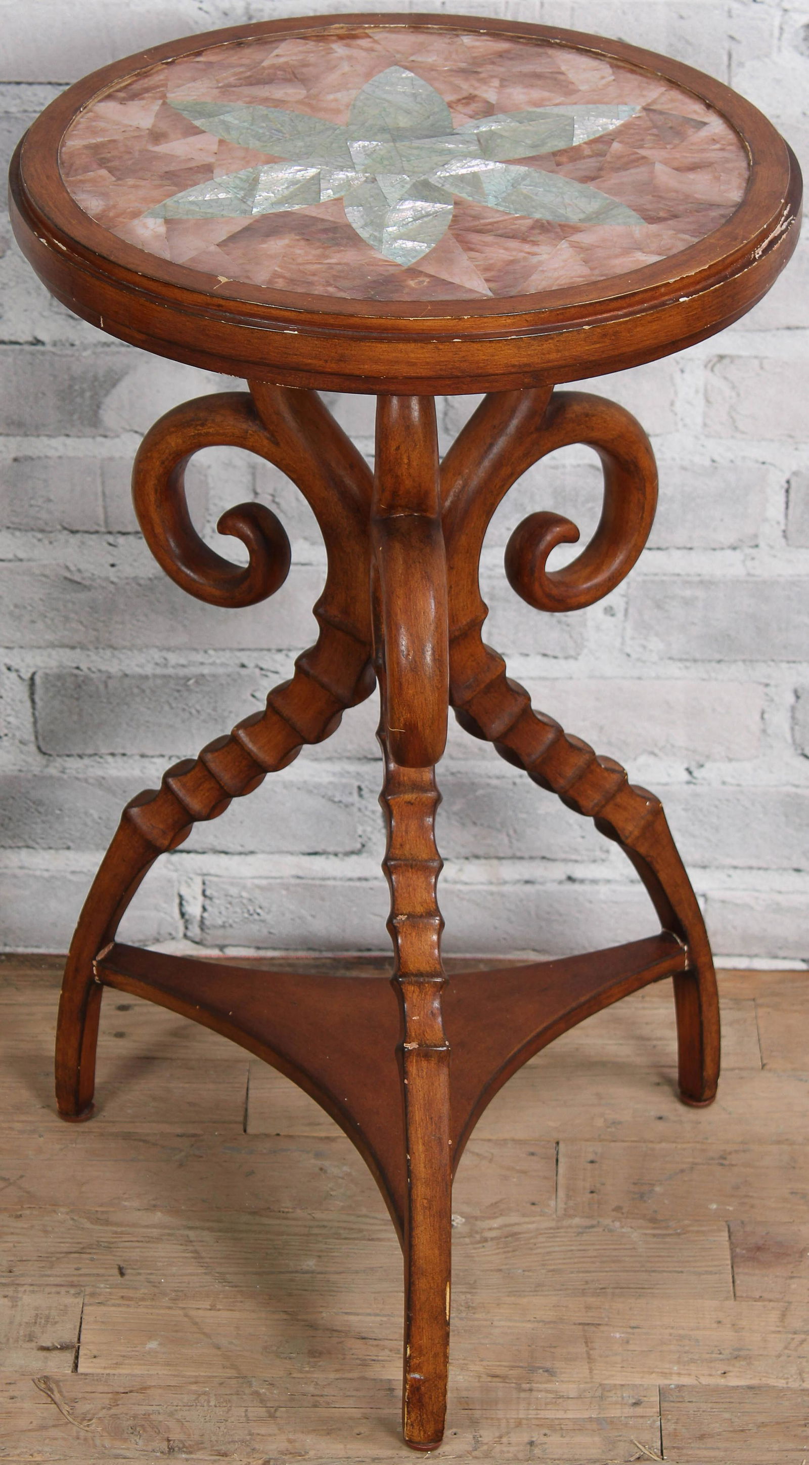 Gazelle Inspired Side Table, Capriz Top (1 of 6)