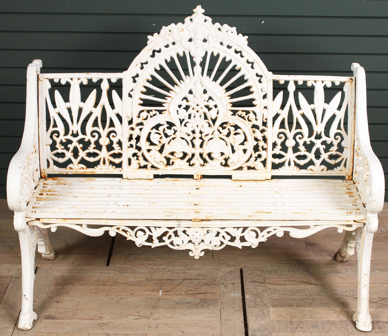 Victorian Style Cast Iron Garden Bench: Victorian Style Cast Iron Garden Bench. Size: 37.5"H x 47"W x 27"D