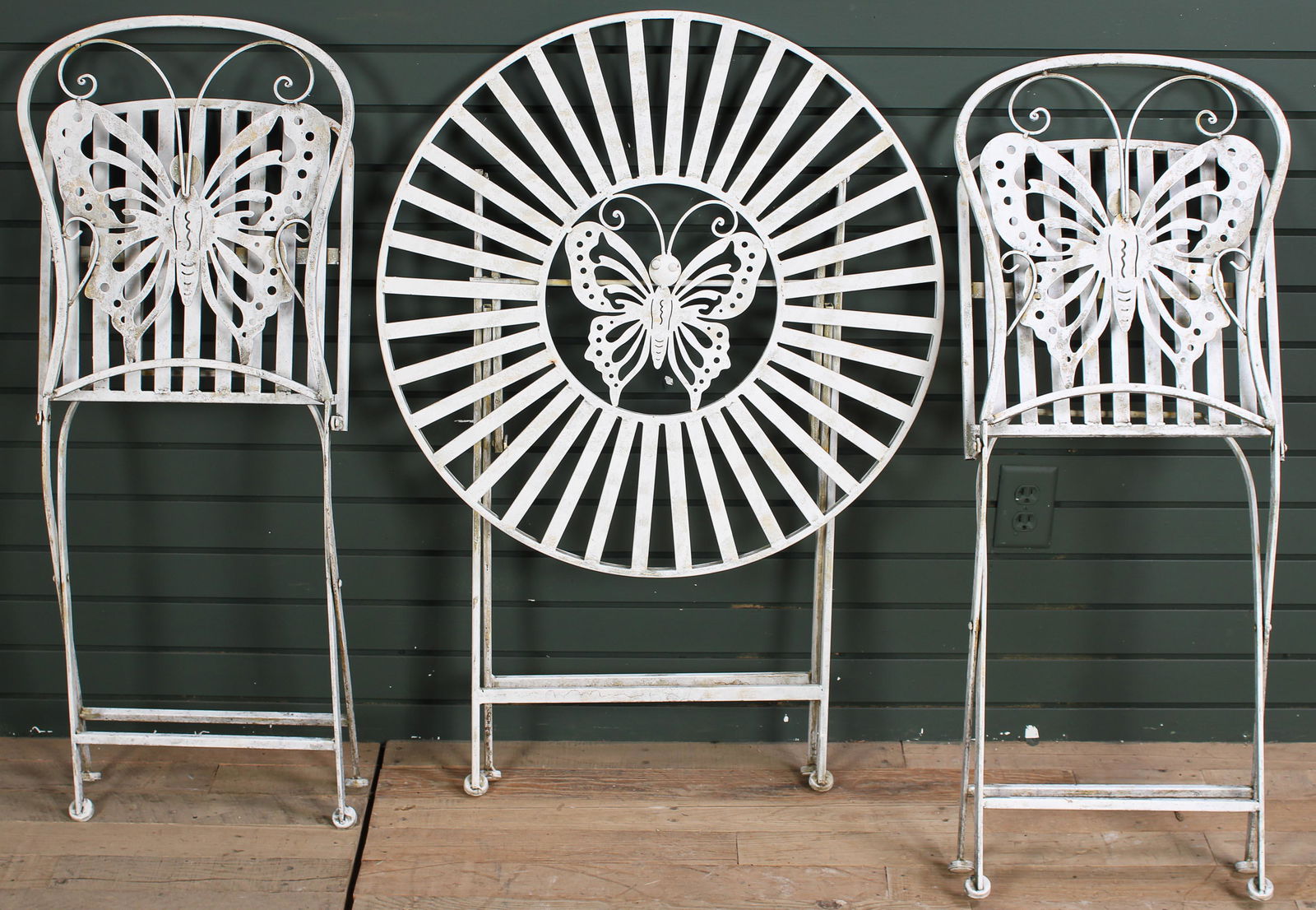 3 Pc Wrought Metal Butterfly Motif Bistro Suite (1 of 8)