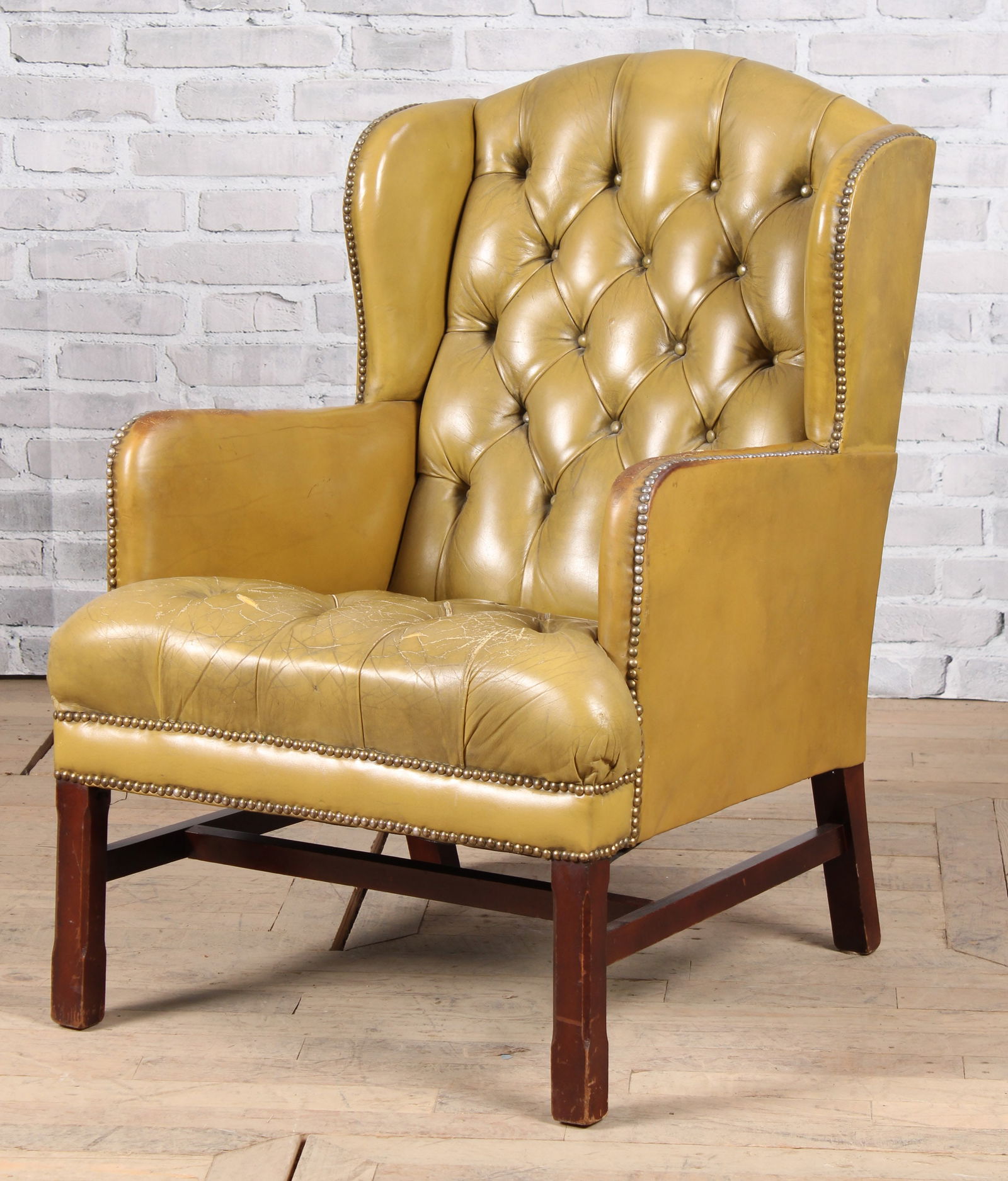 English Leather Wing Chair (1 of 7)