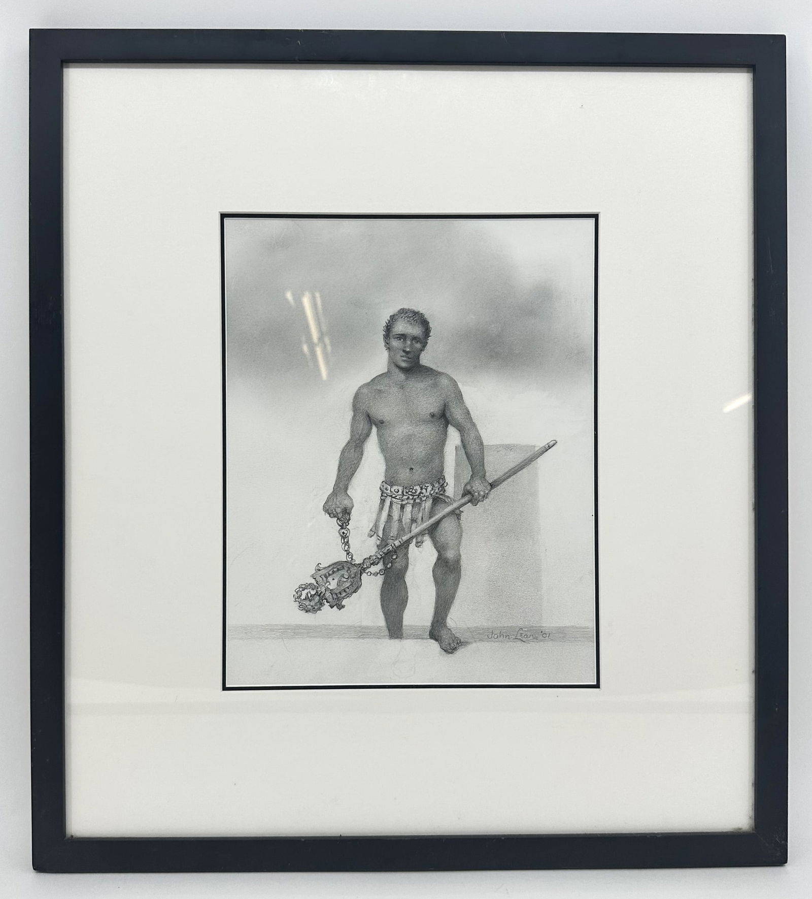 John B. Lear (20th C, Pennsylvania) Pencil Drawing: John B. Lear (20th C, Pennsylvania) Pencil Drawing. Signed and dated 2001. Size: 21"T x 19"W