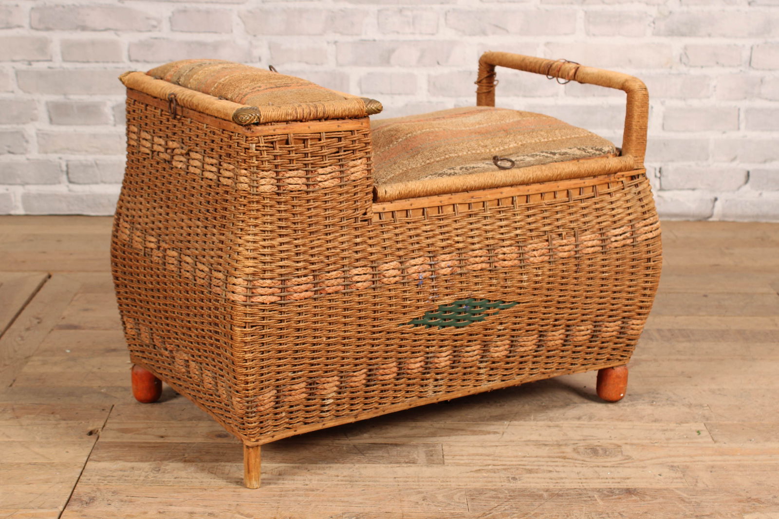 Vintage Wicker Sewing Box Window Bench (1 of 7)