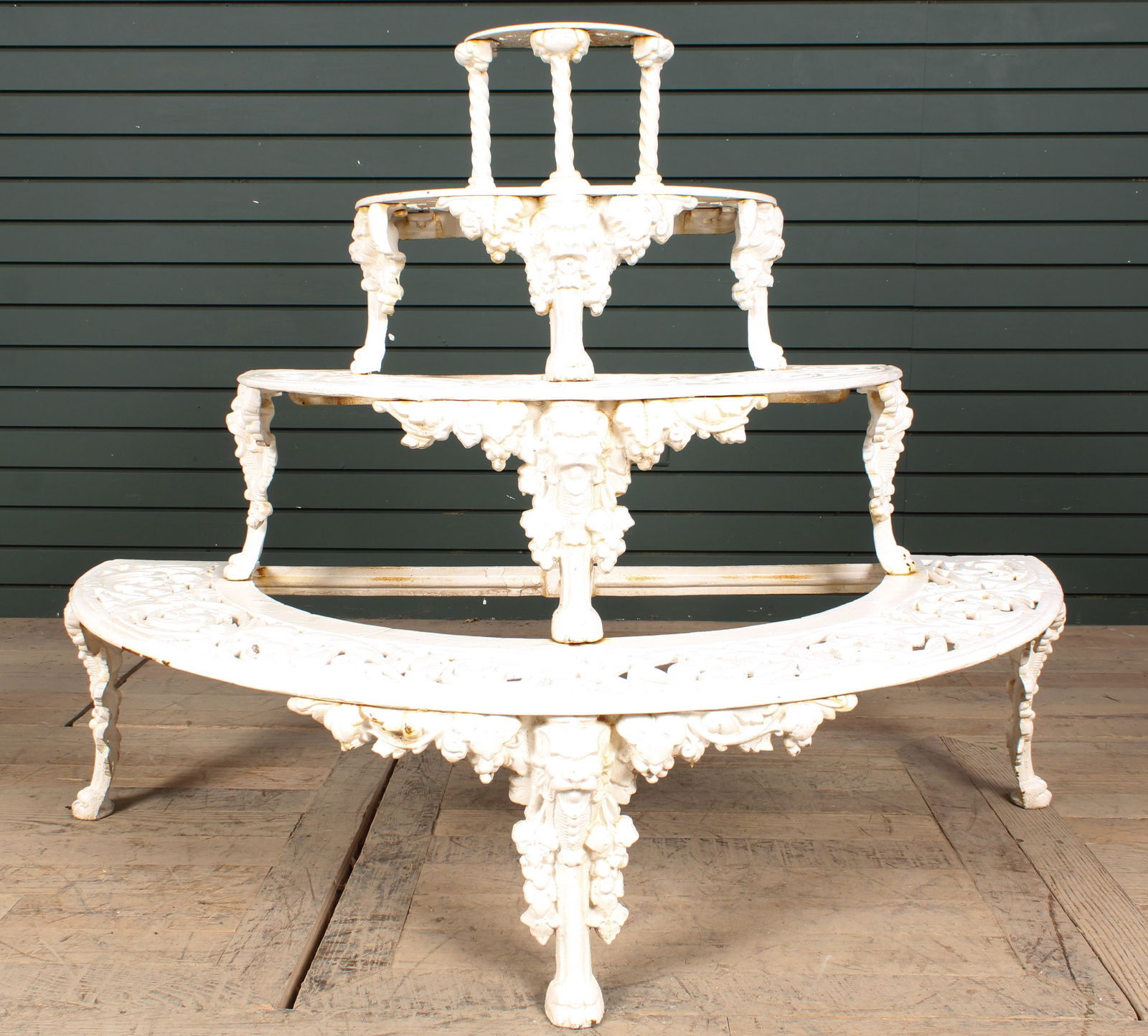 3 Tier Cast Iron Plant Stand, Demilune (1 of 6)