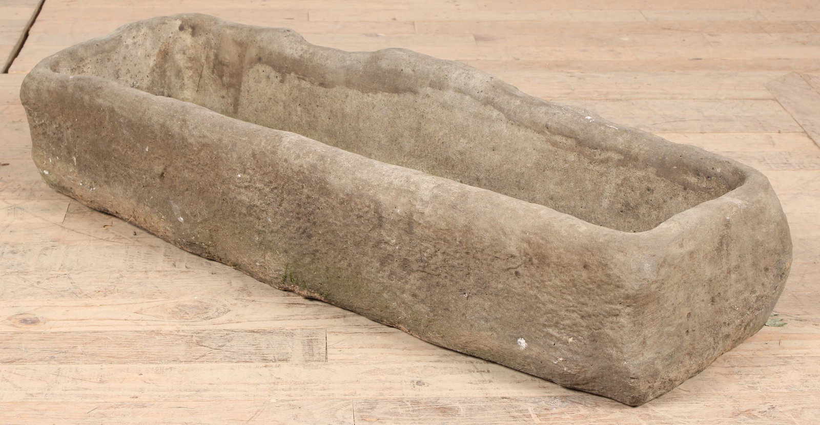 Cast Stone Trough: Cast Stone Trough. Measured: H 8" x W 37" x D 15"