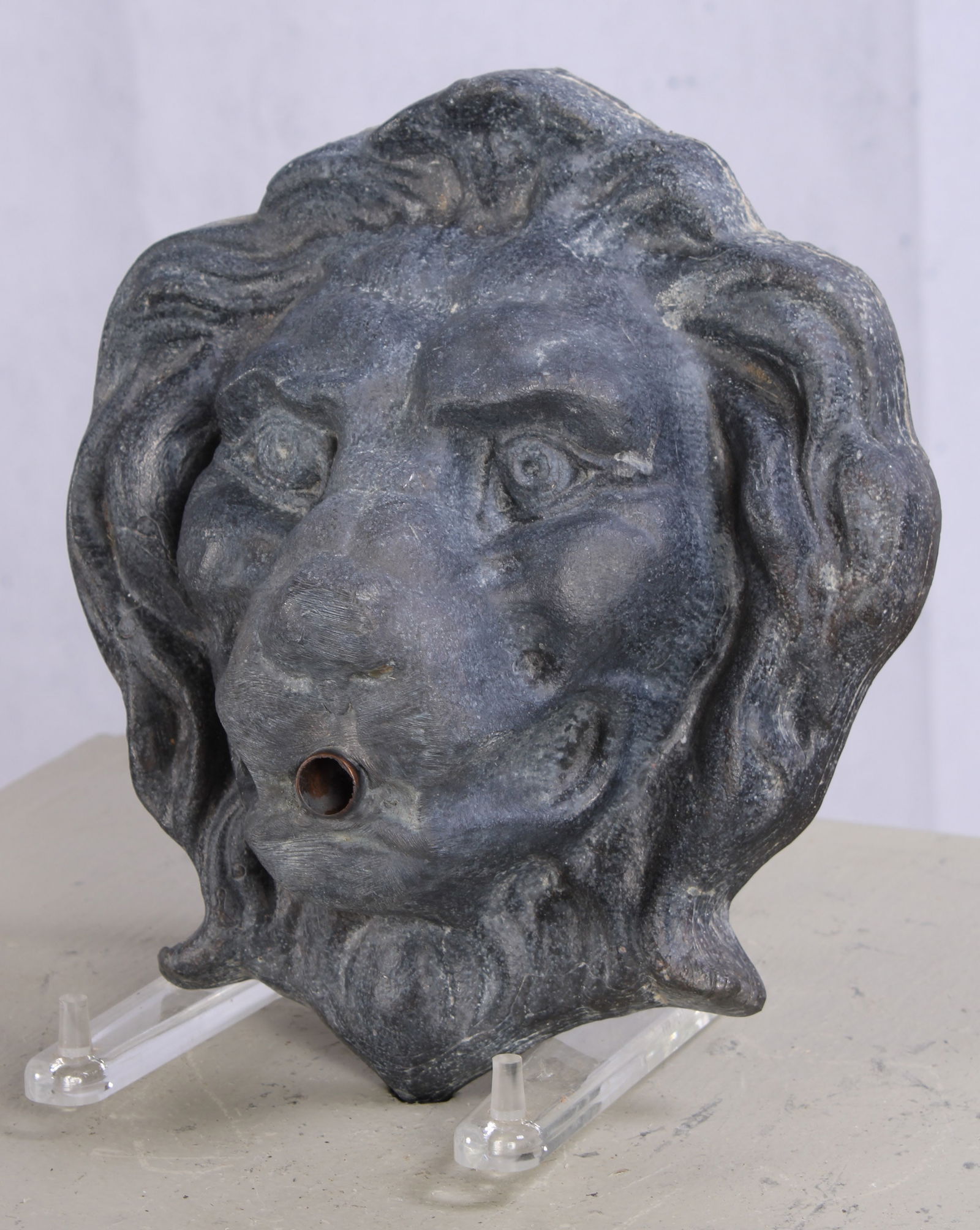English Cast Lead Lion Mask Fountain Spout (1 of 4)