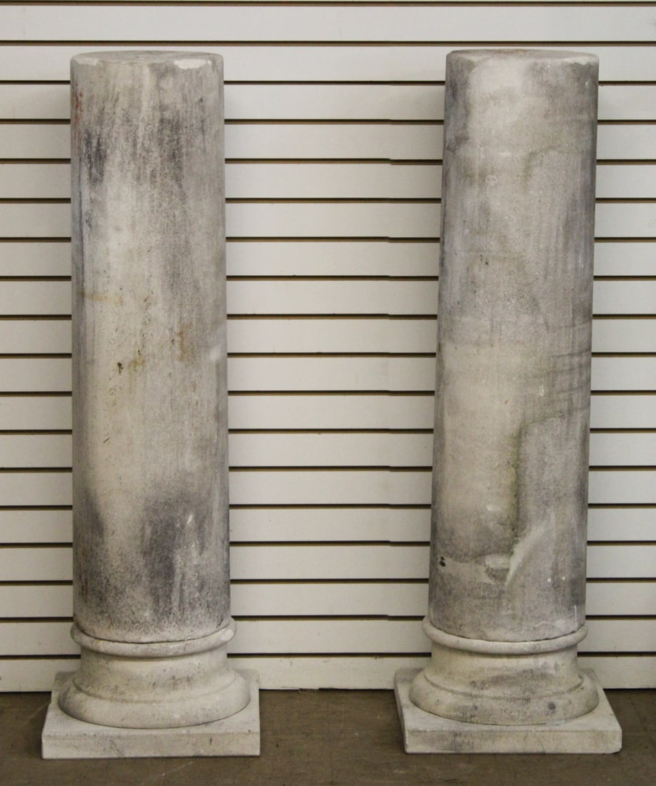 Pair Limestone Column Pedestals (1 of 6)