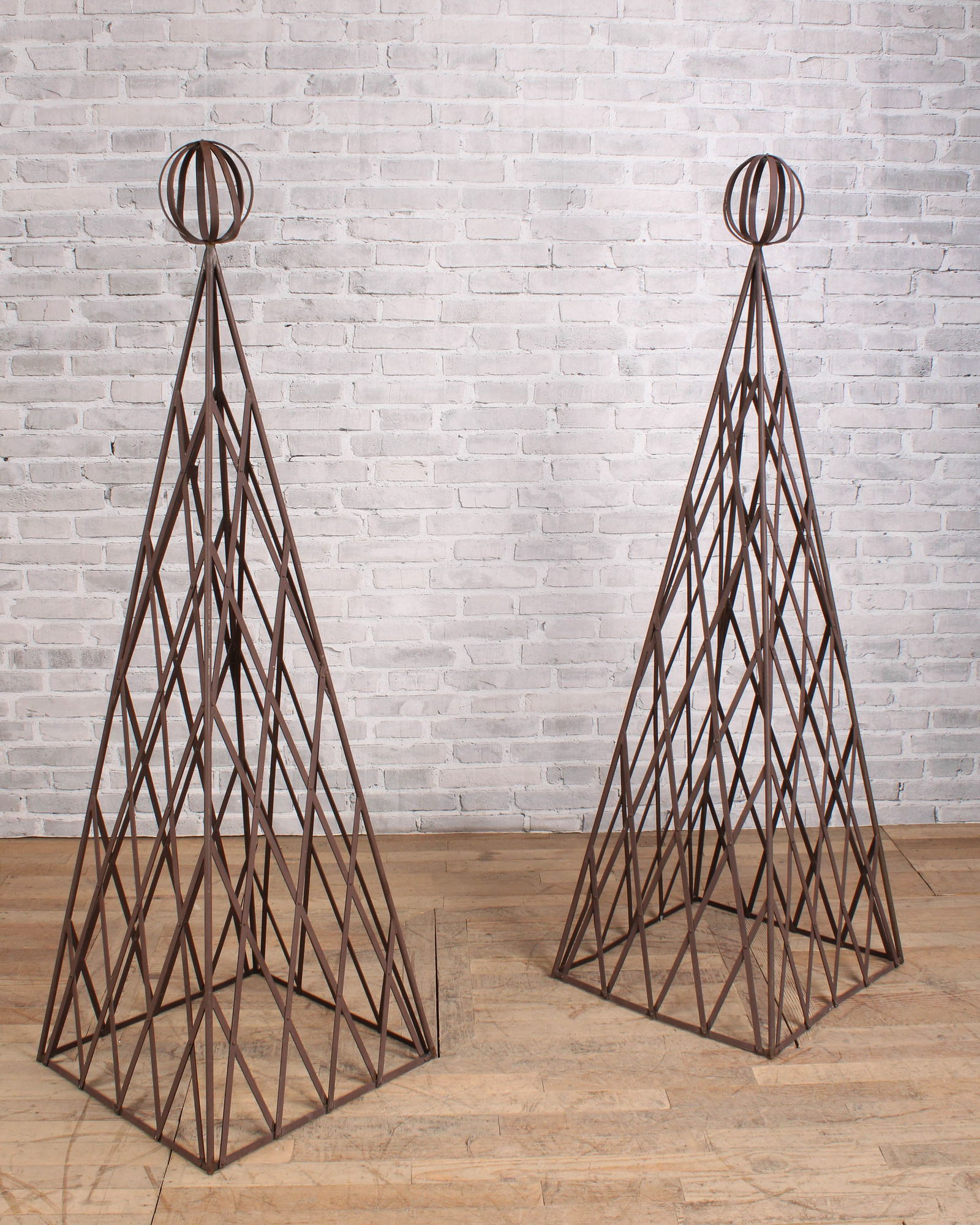 Pair of Wrought Iron Garden Obelisk Trellises (1 of 5)