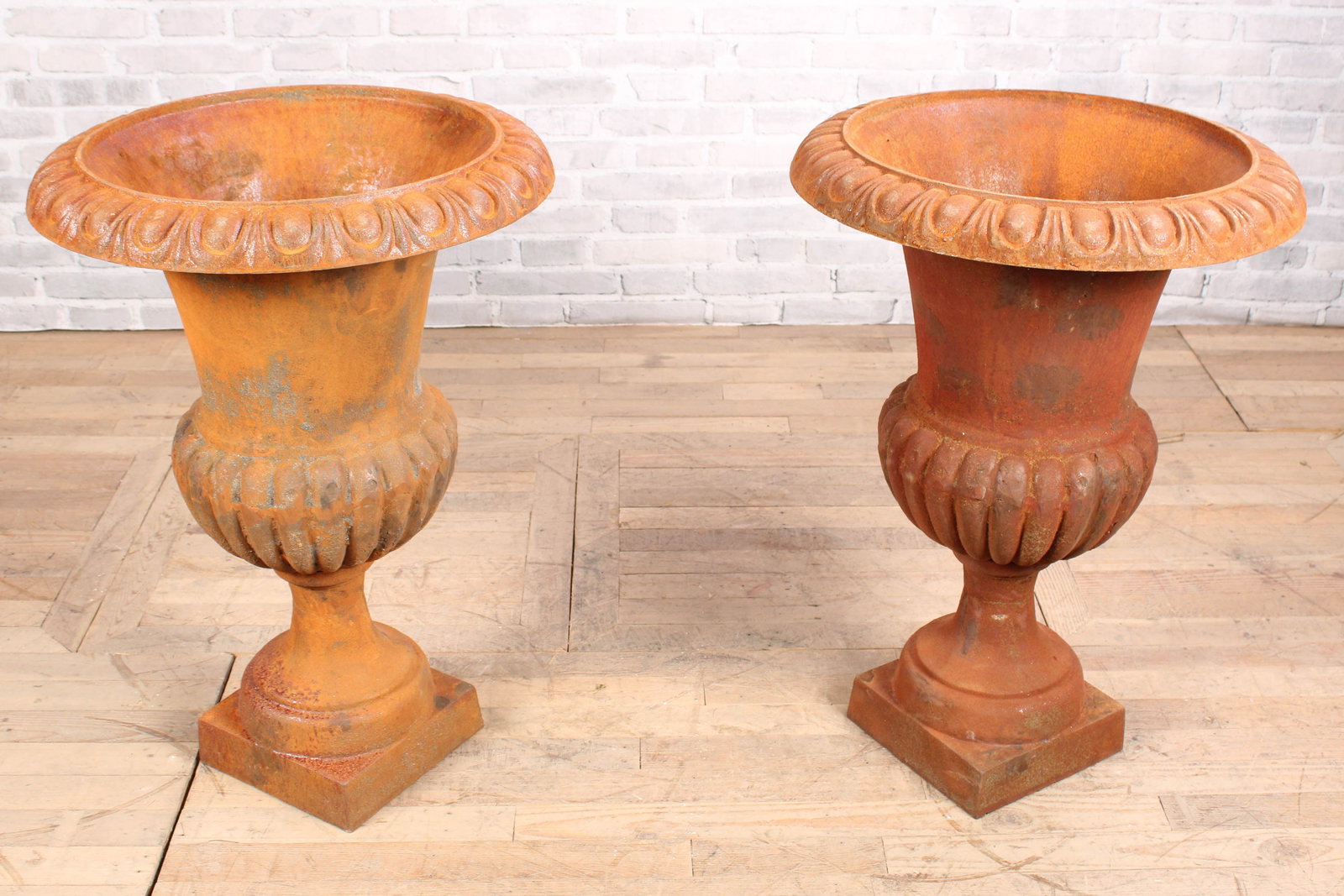 Large Scale Cast Iron Urn Pair (1 of 7)