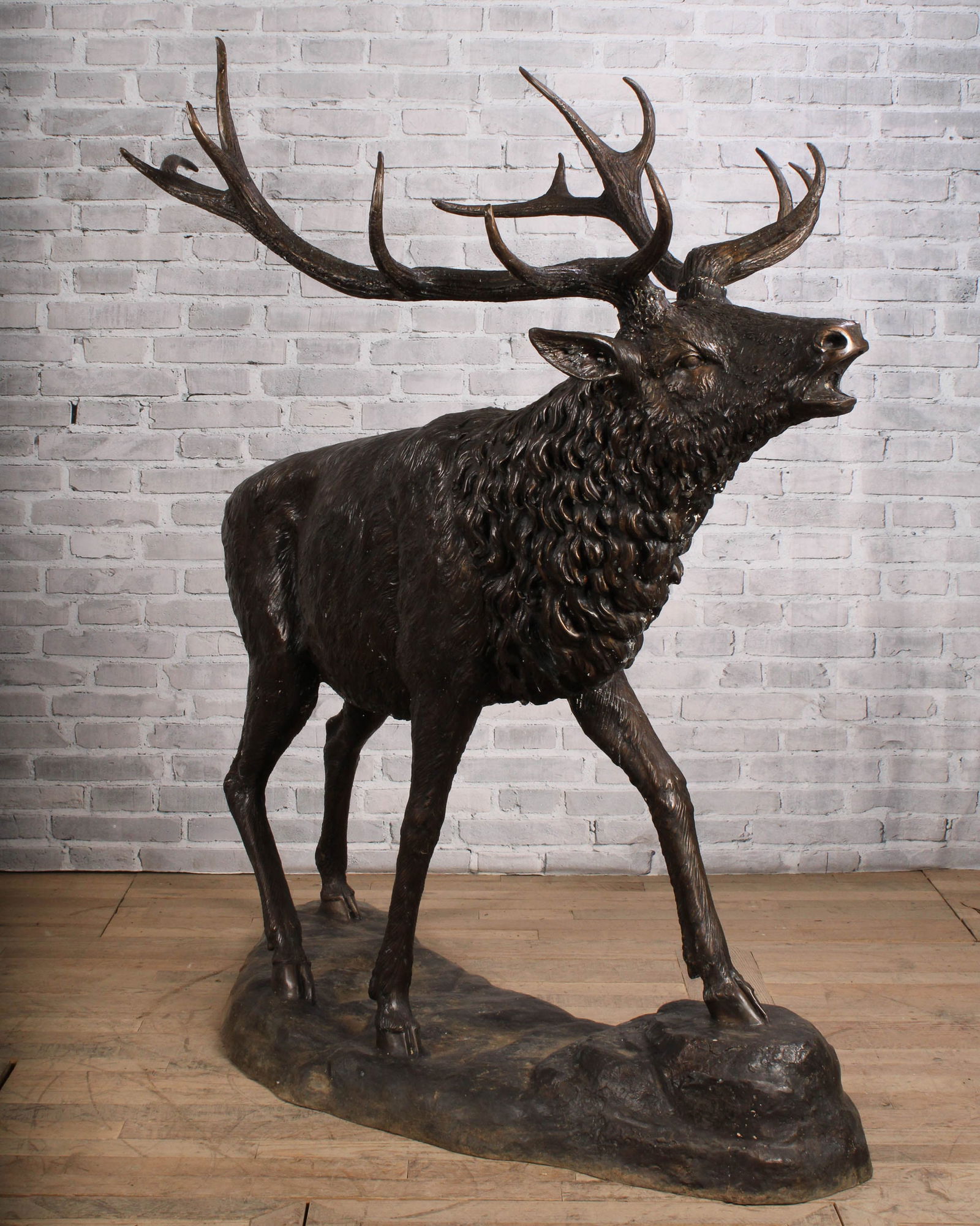 3/4 Size Cast Bronze Elk Statue (1 of 8)