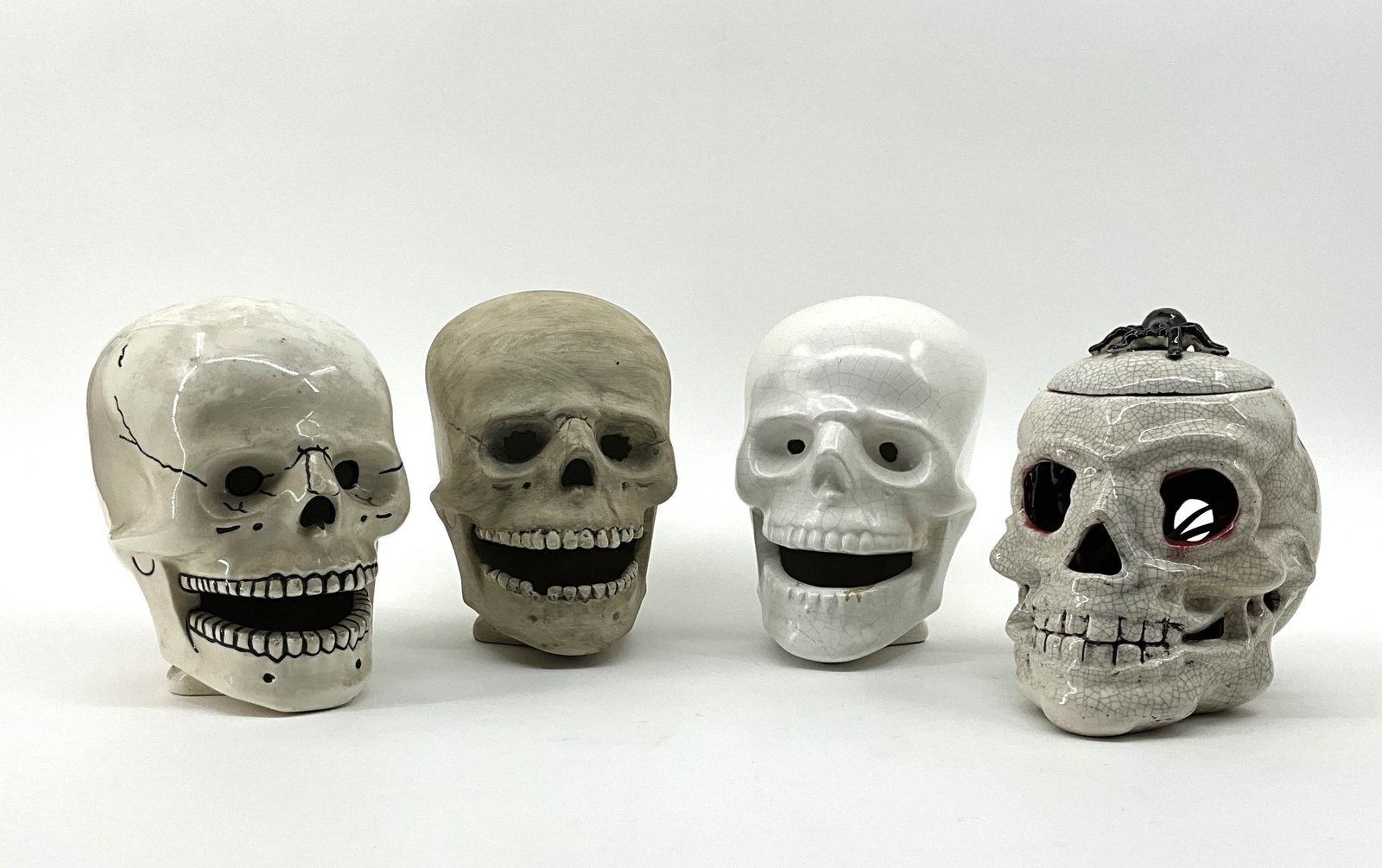 Set of Four Ceramic Skulls (1 of 12)