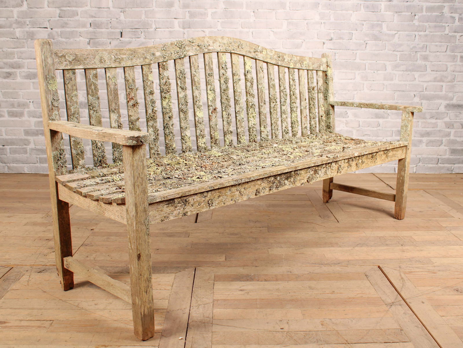 Vintage Silvered Teak Garden Bench (1 of 9)