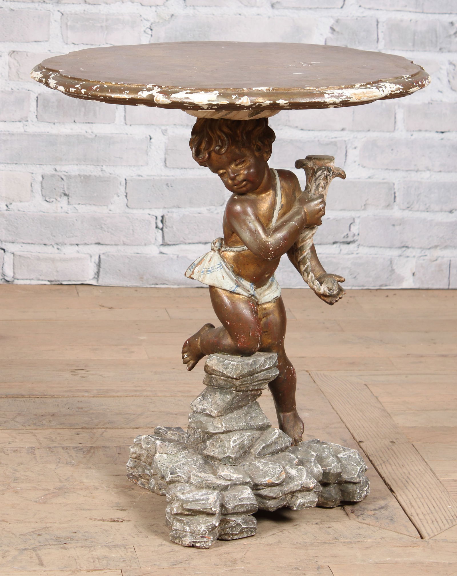 Italian Gilded and Carved Wood Putti Table (1 of 5)