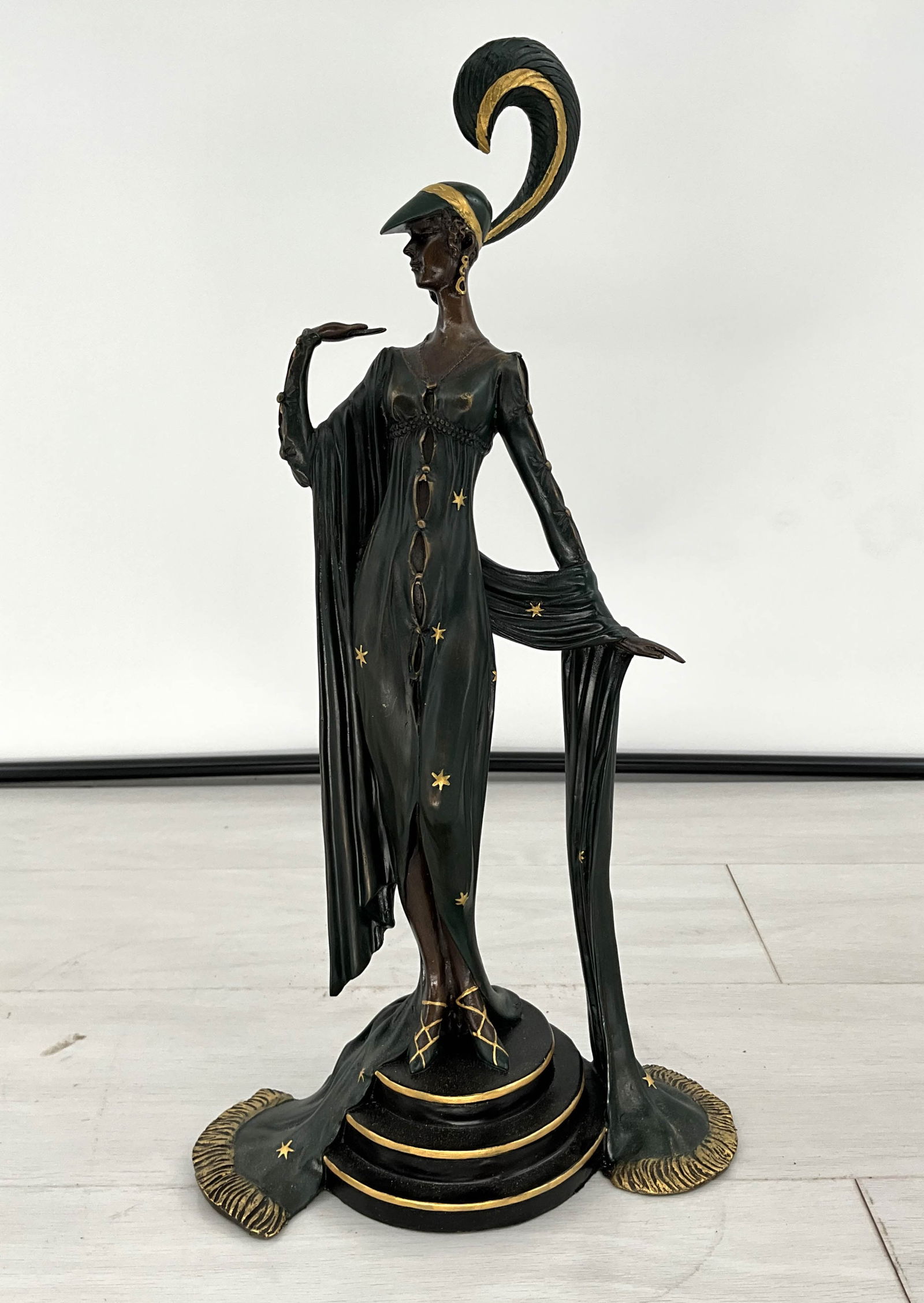Art Deco Erte Style Bronze Figure, Directoire (1 of 7)