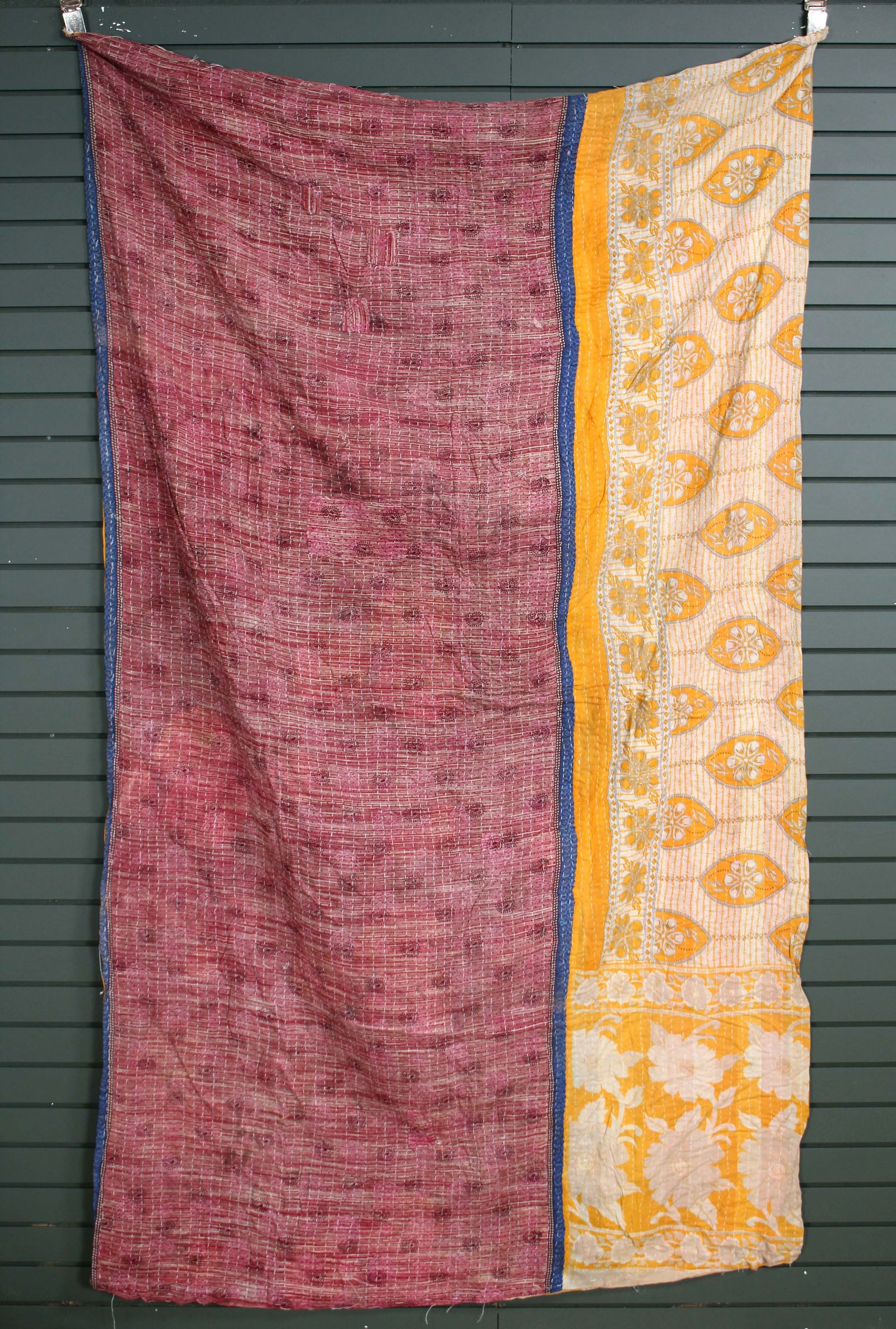 Rajasthani Kantha Quilt, Throw, Blanket Red/Orange (1 of 2)