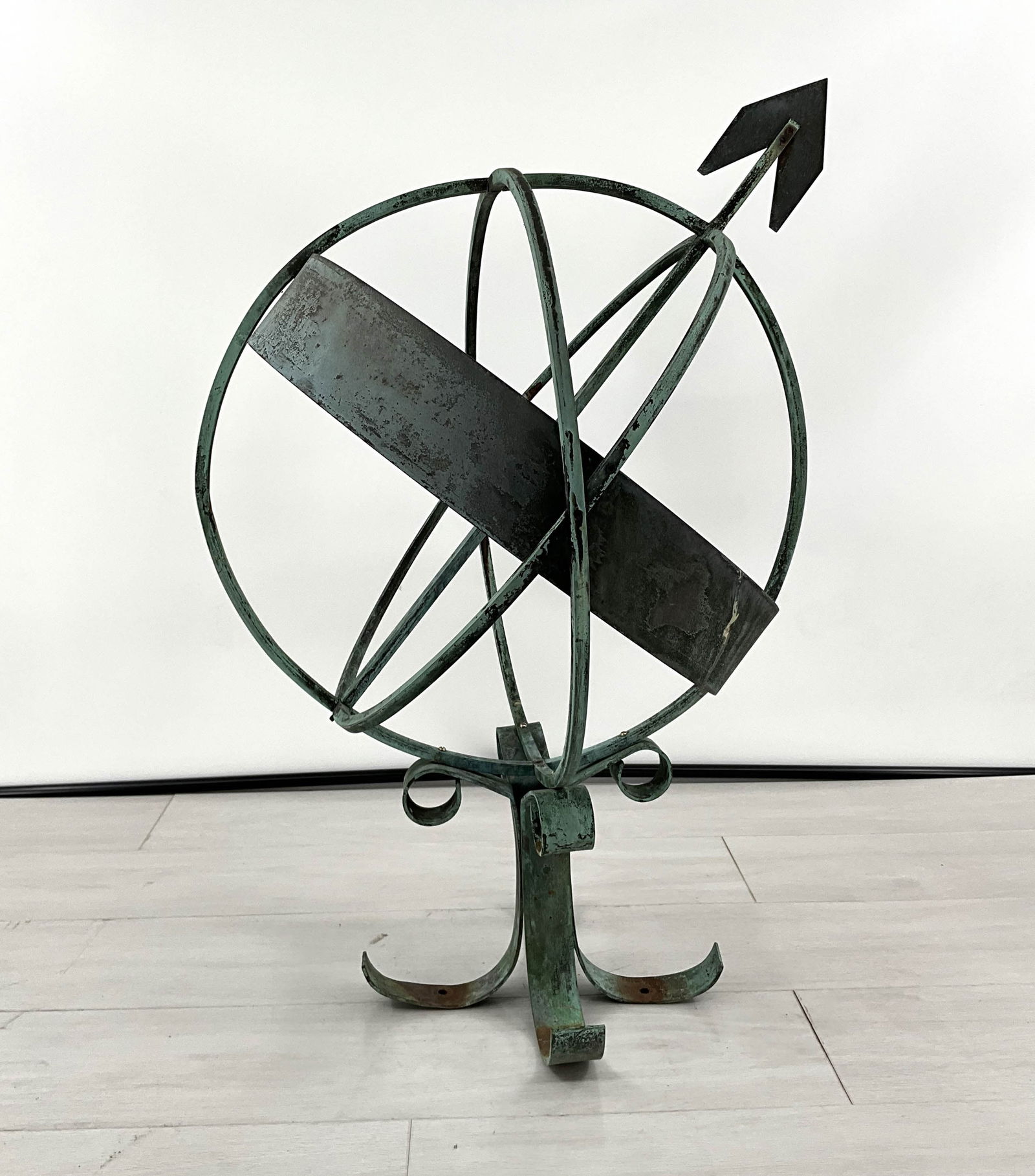 Verdigris Bronze Garden Armillary: Bronze garden armillary with beautiful verdigris, patina. Size: 28" H. x 18" Dia.