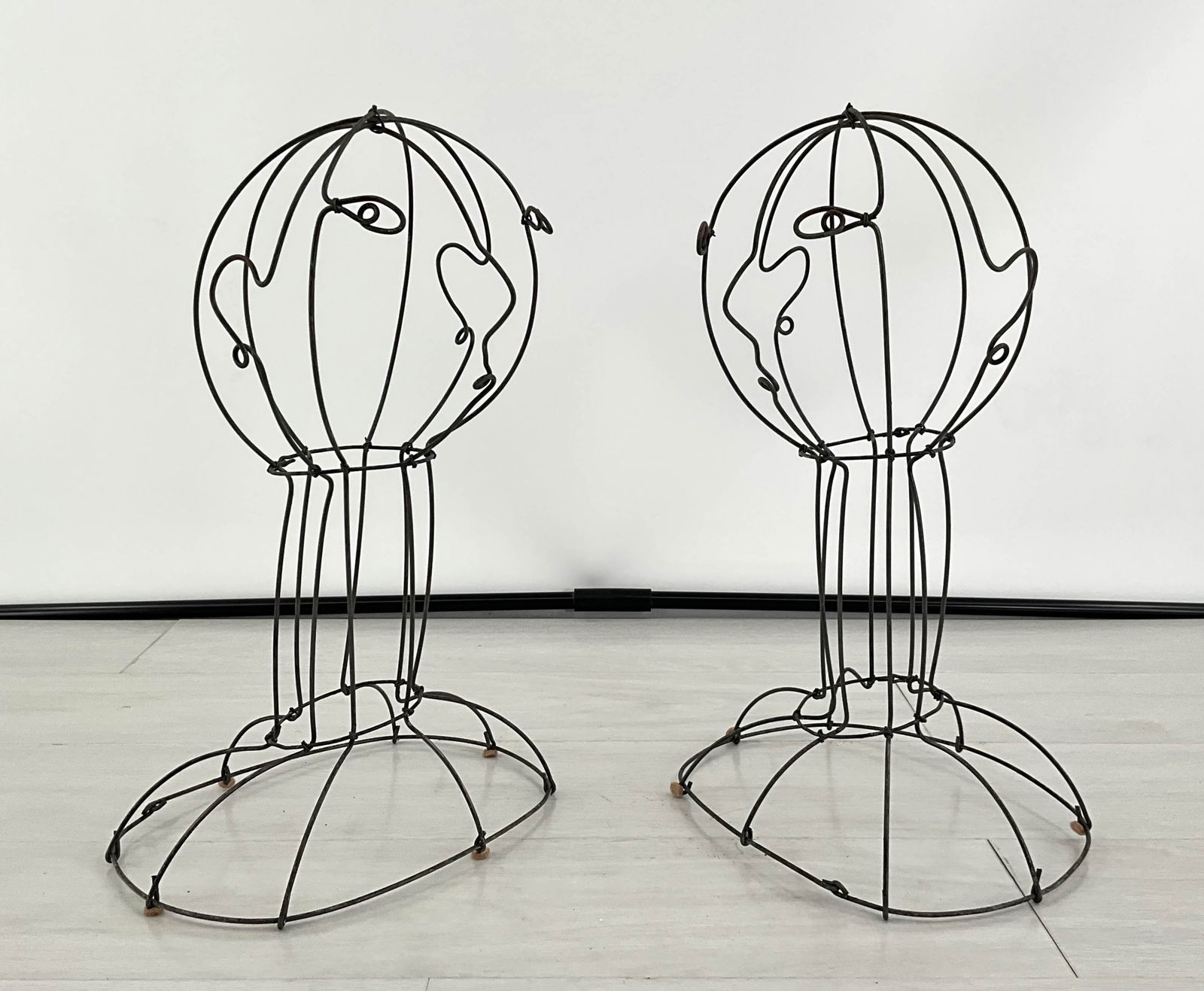 Vintage Face-form Wirework Hat Stands (1 of 6)