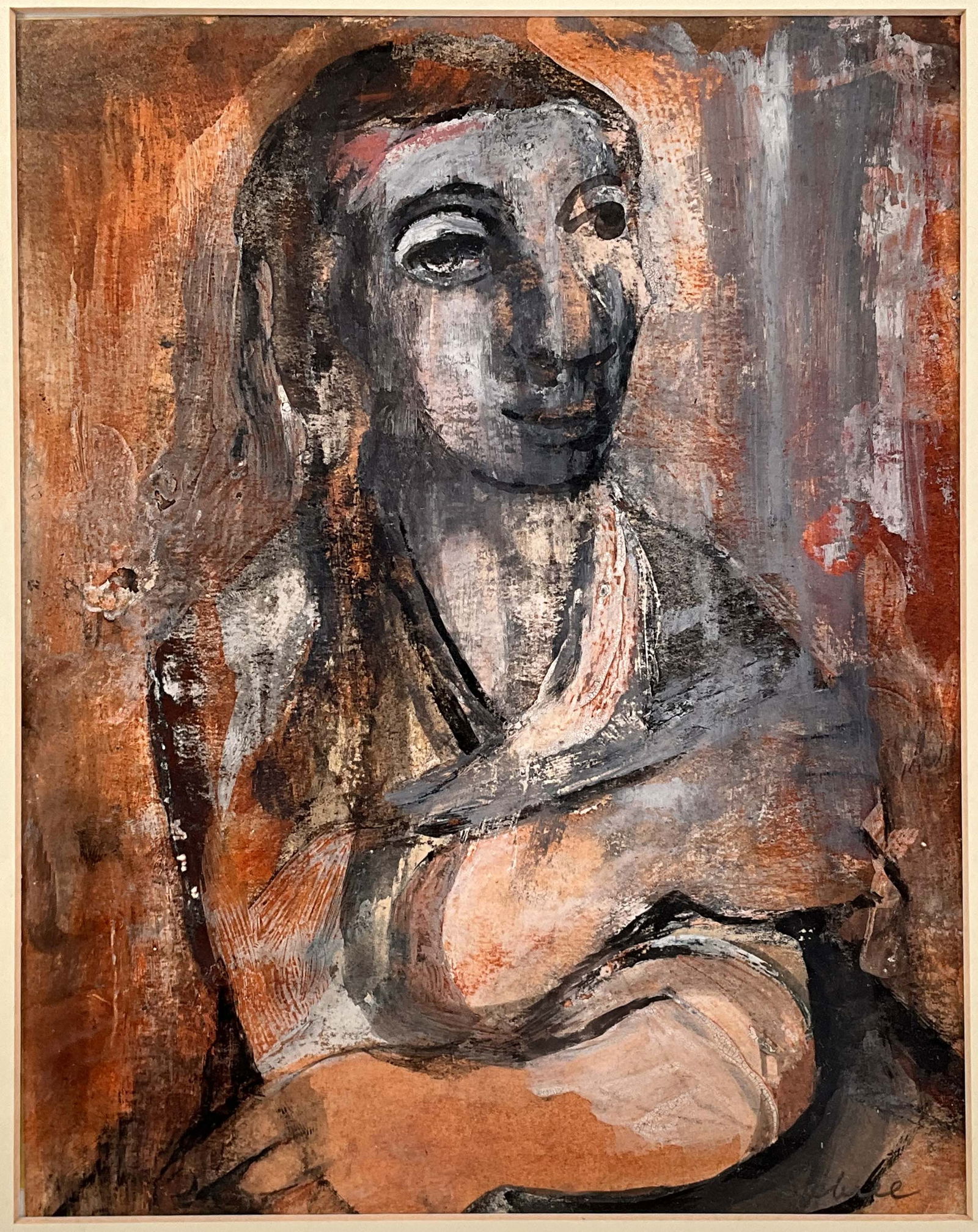 Charles Sebree, Mixed Media, Portrait (1 of 3)