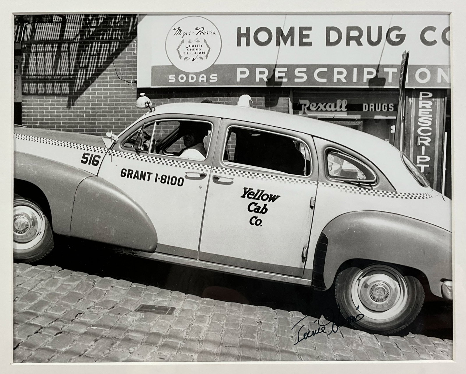 Teenie Harris Photo, Yellow Cab: Teenie Harris Photo, Yellow Cab. Provenance: Private Philadelphia Estate. Frame: 13" x 15" Scene: 8" x 9.5"