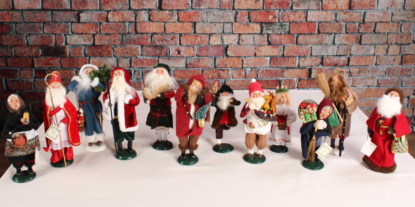 Byer's Choice International Carolers & Santas: International flair to this caroler collection. Including holiday figures from Eastern Europe, Italy, and France. AND Der Belsnickle! See photos for dates. From a single owner collection, PA estate, b