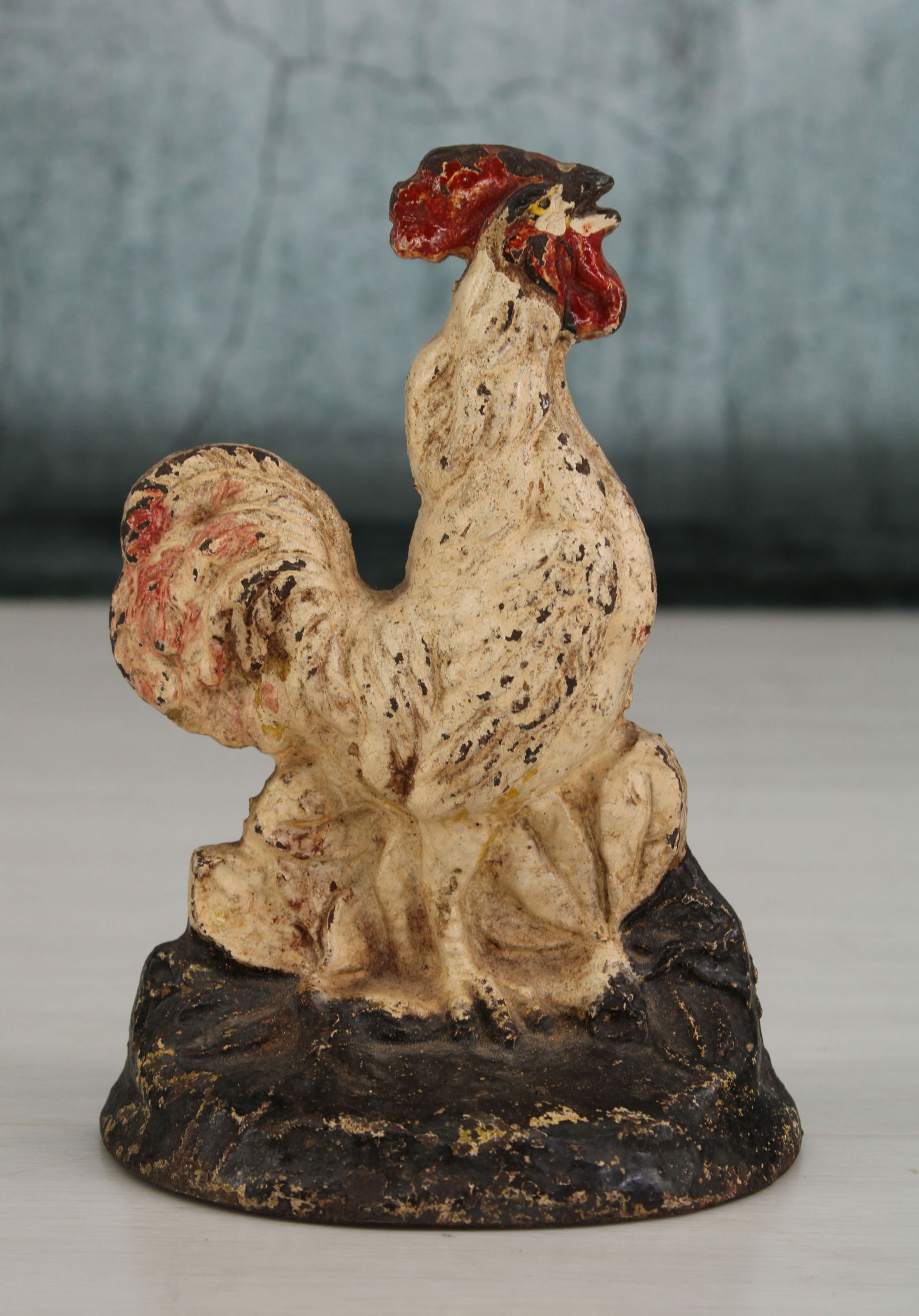 Cast Iron Crowing Rooster Form Doorstop (1 of 6)