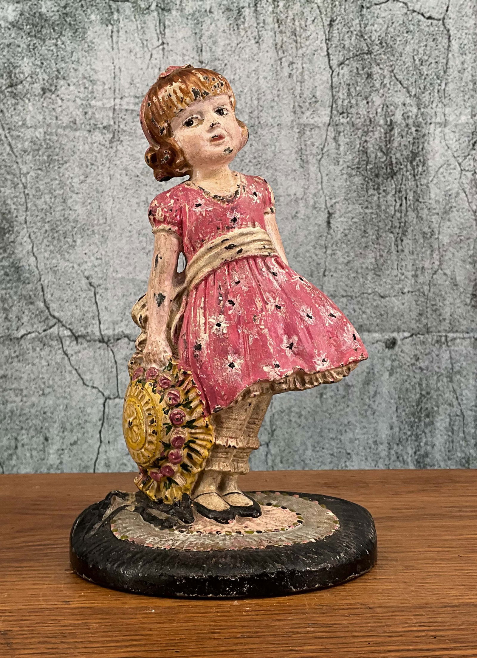 Marked W.S. Young Girl Cast Iron Doorstop (1 of 8)